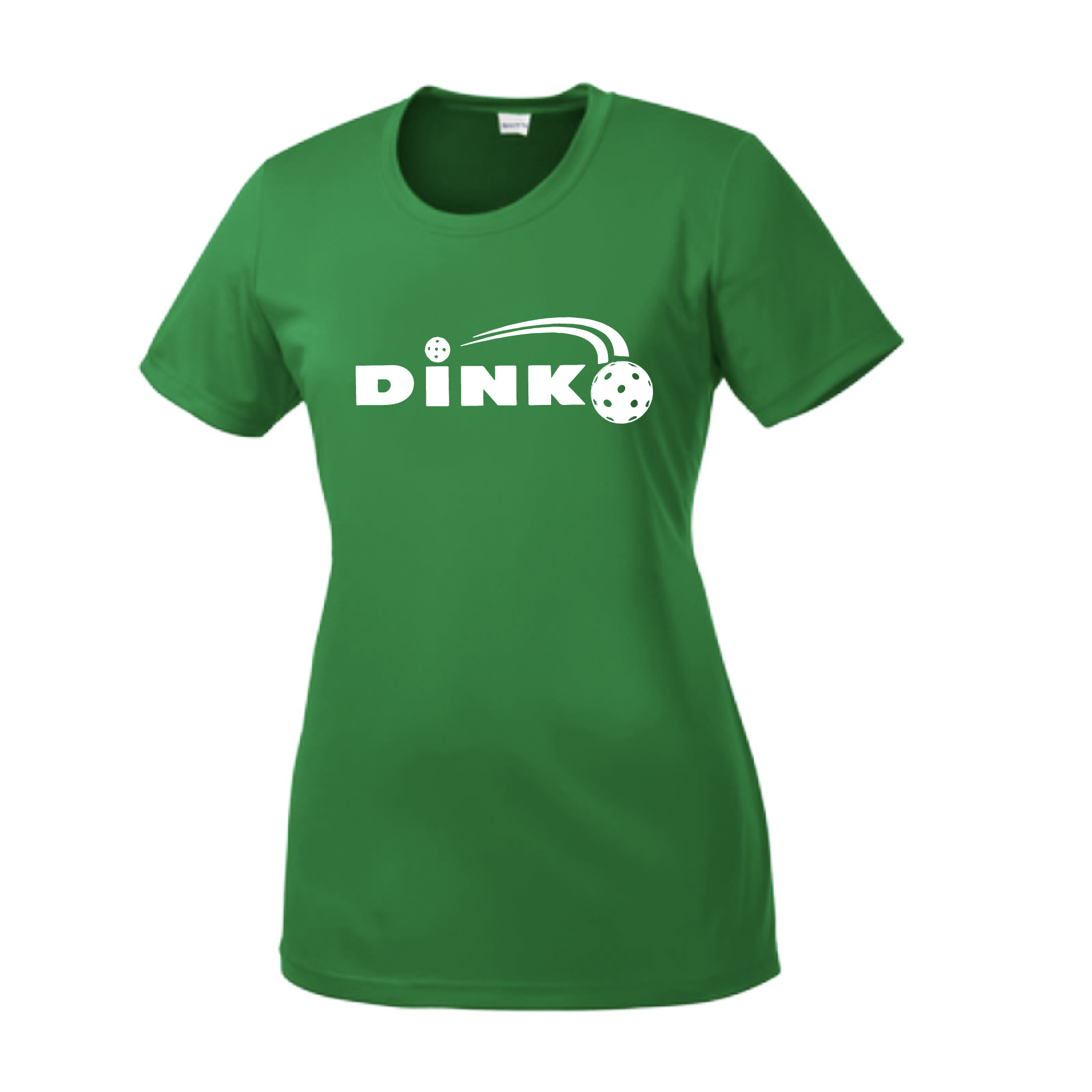 Pickleball Design: Dink  Women's Styles: Short Sleeve Crew-Neck  Turn up the volume in this Women's shirt with its perfect mix of softness and attitude. Material is ultra-comfortable with moisture wicking properties and tri-blend softness. PosiCharge technology locks in color. Highly breathable and lightweight.