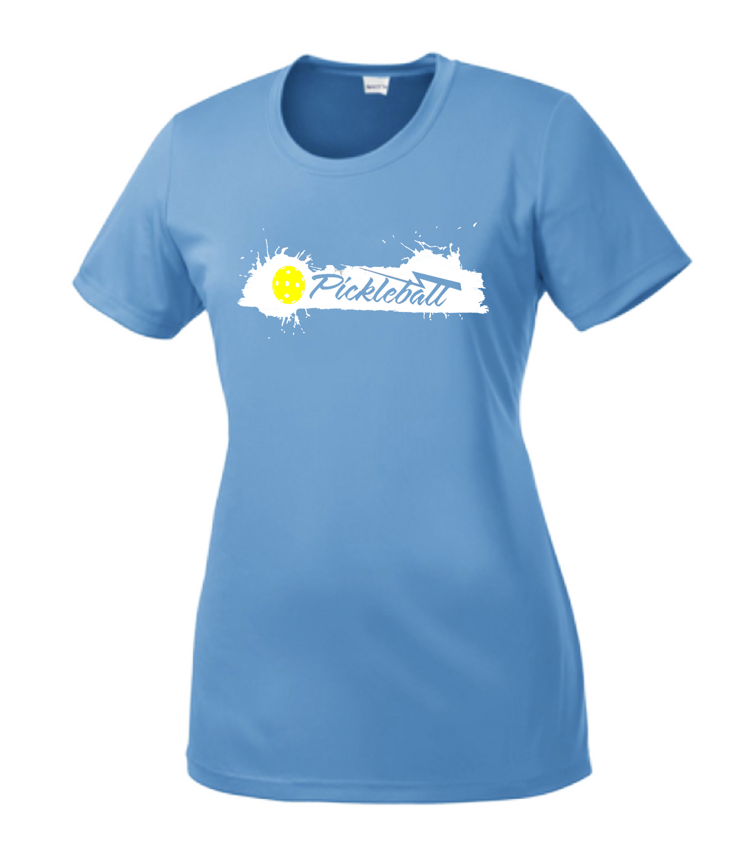 Pickleball Design: Extreme  Women's Style: Short Sleeve Crew-Neck  Turn up the volume in this Women's shirt with its perfect mix of softness and attitude. Material is ultra-comfortable with moisture wicking properties and tri-blend softness. PosiCharge technology locks in color. Highly breathable and lightweight.