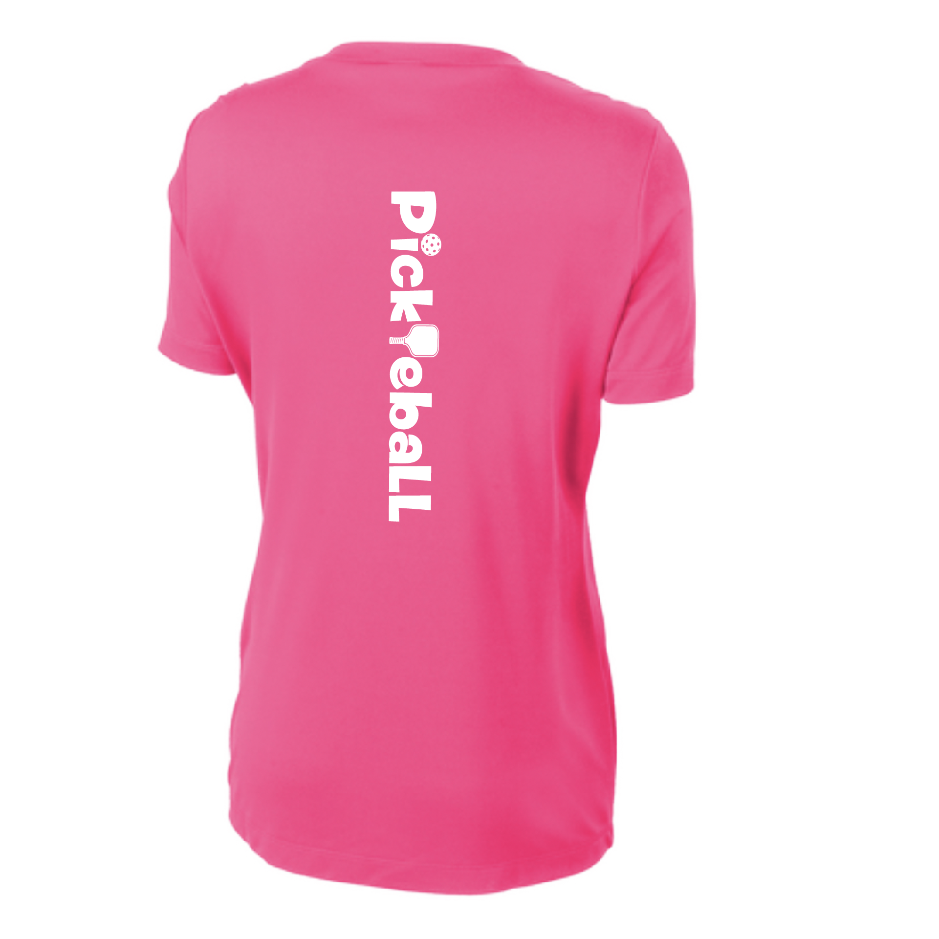 Pickleball Design: Pickleball Horizontal Customizable location  Women's Style: Short-Sleeve Crew-Neck  Turn up the volume in this Women's shirt with its perfect mix of softness and attitude. Material is ultra-comfortable with moisture wicking properties and tri-blend softness. PosiCharge technology locks in color. Highly breathable and lightweight.