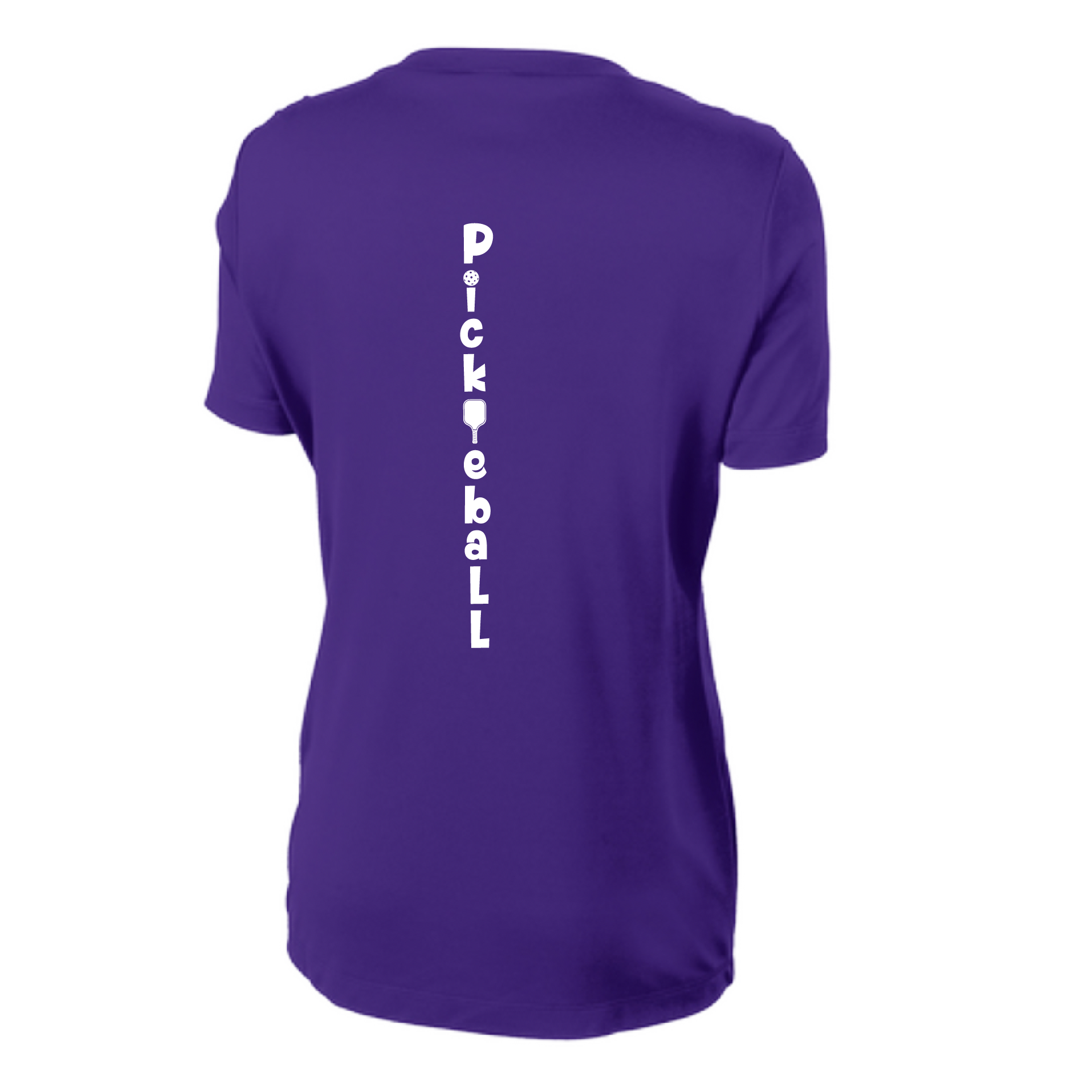 Pickleball Design: Pickleball Vertical Customizable Location  Women's Style: Short-Sleeve Crew-Neck  Shirt are lightweight, roomy and highly breathable. These moisture-wicking shirts are designed for athletic performance. They feature PosiCharge technology to lock in color and prevent logos from fading. Removable tag and set-in sleeves for comfort.