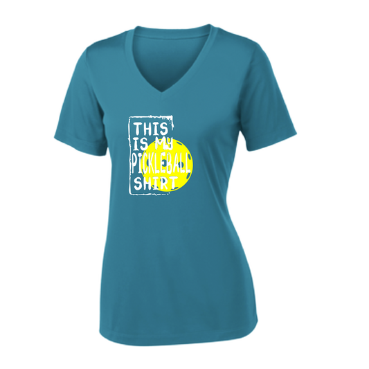 This Is My Pickleball Shirt | Women’s Short Sleeve V-Neck Shirt | 100% Polyester