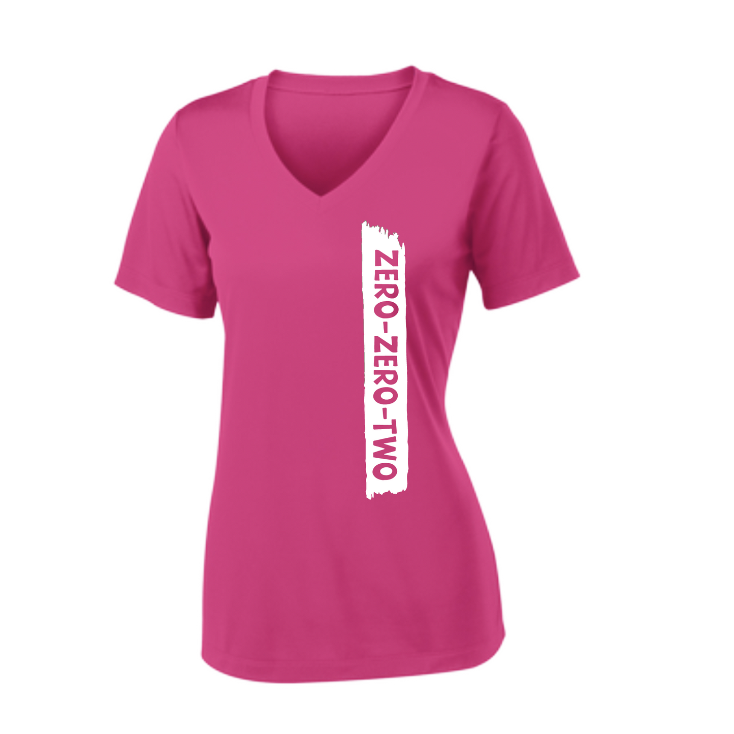 Pickleball Design: Zero Zero Two Customizable Location.    Women's Styles: Short Sleeve V-Neck (SS)  Turn up the volume in this Women's shirt with its perfect mix of softness and attitude. Material is ultra-comfortable with moisture wicking properties and tri-blend softness. PosiCharge technology locks in color. Highly breathable and lightweight.
