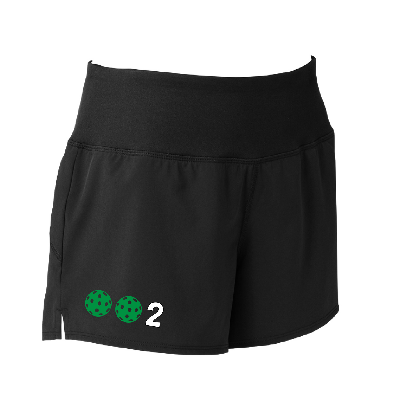 Designs: 002 with customizable Pickleballs (Yellow, White, Pink, Green).  Sport Tek women’s repeat shorts come with built-in cell phone pocket on the exterior of the waistband. You can also feel secure knowing that no matter how strenuous the exercise, the shorts will remain in place (it won’t ride up!). These shorts are extremely versatile and trendy. Transition from the Pickleball court to running errands smoothly