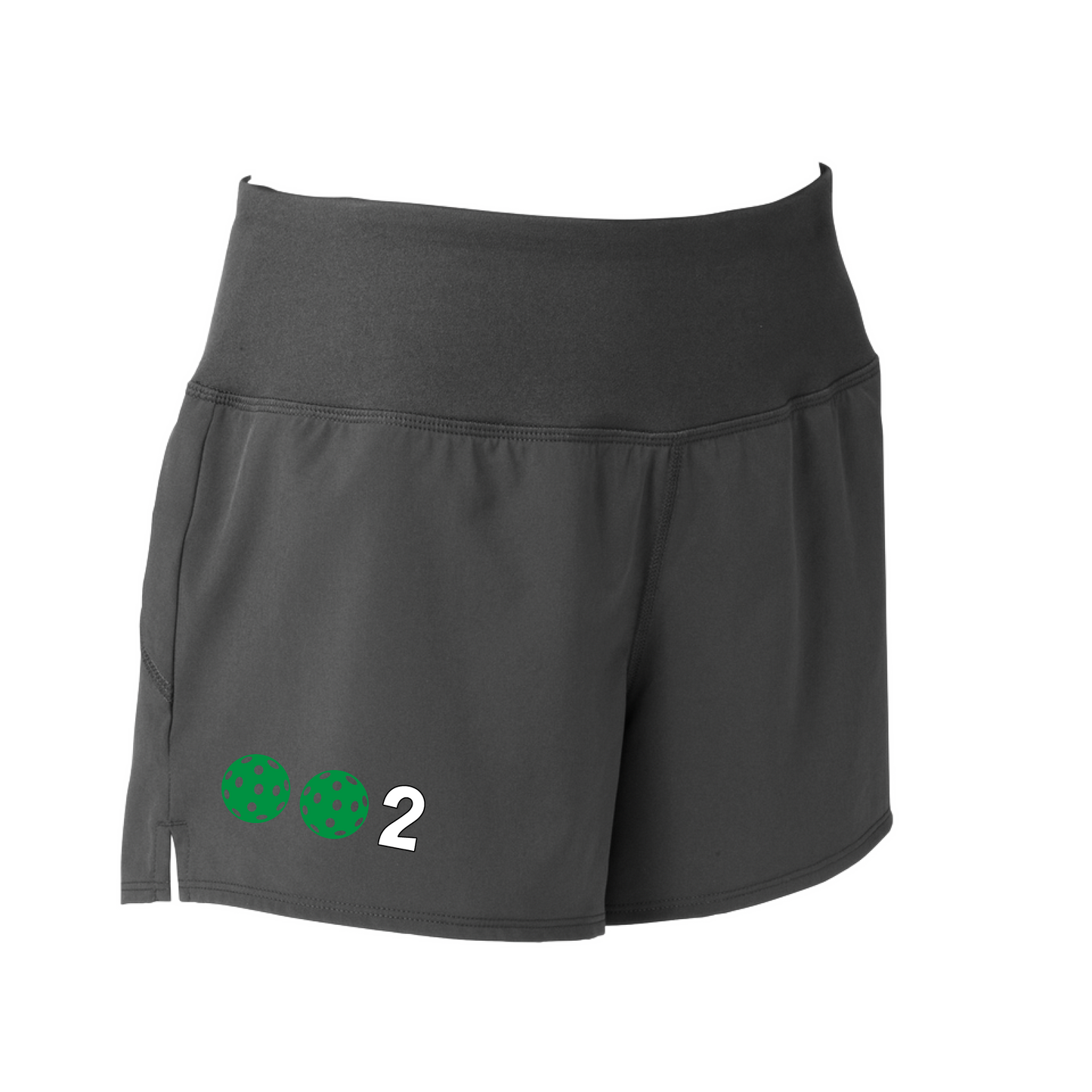 Designs: 002 with customizable Pickleballs (Yellow, White, Pink, Green).  Sport Tek women’s repeat shorts come with built-in cell phone pocket on the exterior of the waistband. You can also feel secure knowing that no matter how strenuous the exercise, the shorts will remain in place (it won’t ride up!). These shorts are extremely versatile and trendy. Transition from the Pickleball court to running errands smoothly