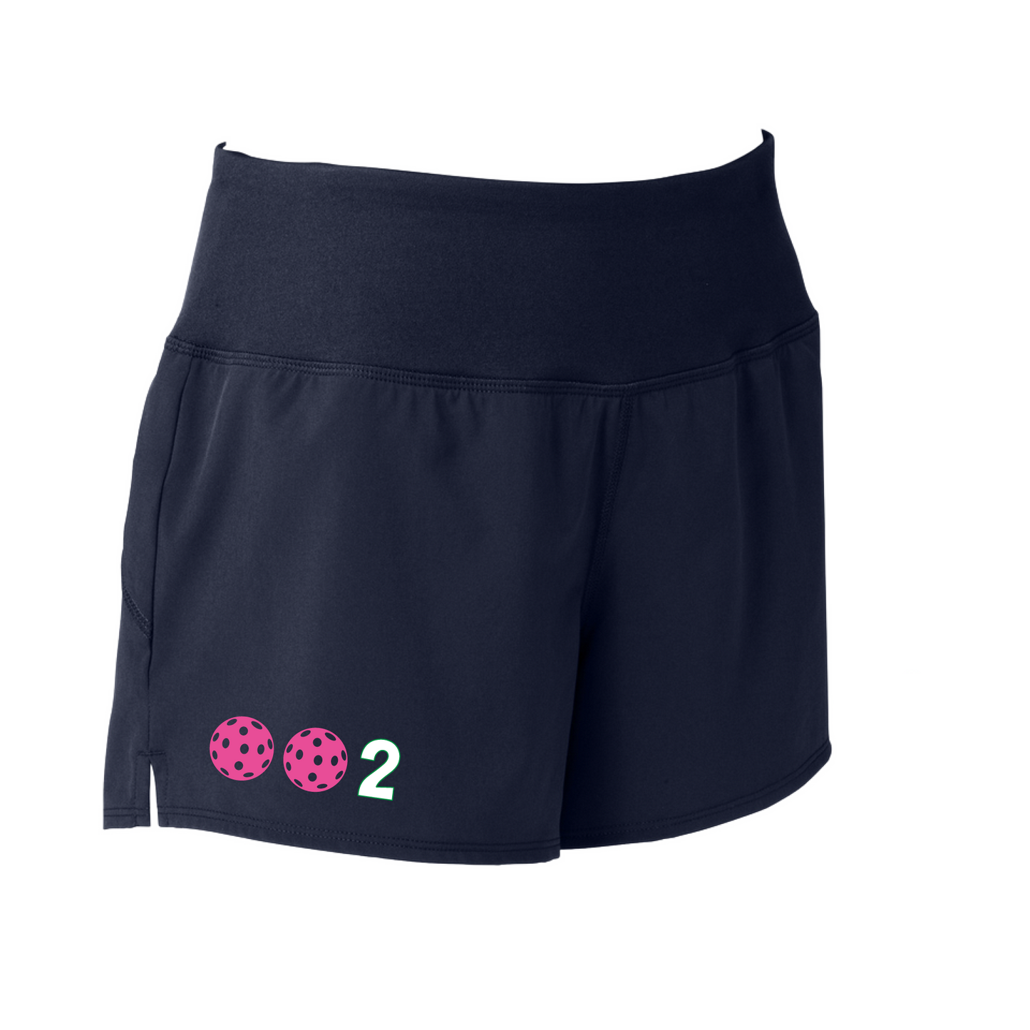 Designs: 002 with customizable Pickleballs (Yellow, White, Pink, Green).  Sport Tek women’s repeat shorts come with built-in cell phone pocket on the exterior of the waistband. You can also feel secure knowing that no matter how strenuous the exercise, the shorts will remain in place (it won’t ride up!). These shorts are extremely versatile and trendy. Transition from the Pickleball court to running errands smoothly