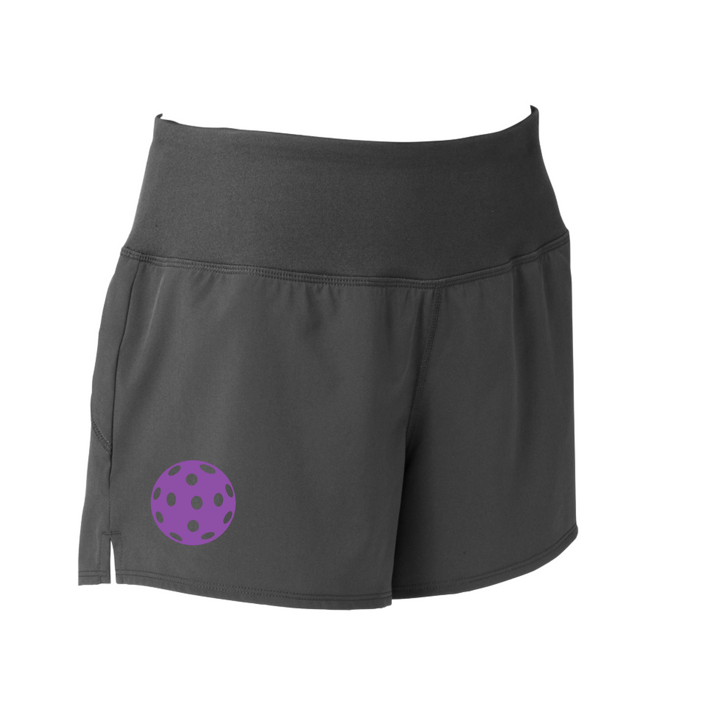 Pickleball Short Design: Customizable Pickleball Color: Choose from: Purple, Rainbow, Yellow and White.  Sport Tek women’s repeat shorts come with built-in cell phone pocket on the exterior of the waistband. You can also feel secure knowing that no matter how strenuous the exercise, the shorts will remain in place (it won’t ride up!). These shorts are extremely versatile and trendy. Transition from the Pickleball court to running errands smoothly.