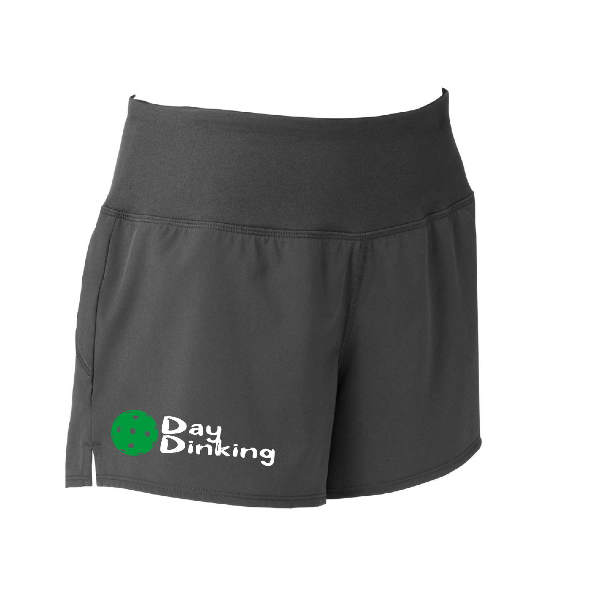 Shorts Designs: Day Dinking with Customizable Pickleball Color (Cyan, Green, Orange, & Pink).  Sport Tek women’s repeat shorts come with built-in cell phone pocket on the exterior of the waistband. You can also feel secure knowing that no matter how strenuous the exercise, the shorts will remain in place (it won’t ride up!). These shorts are extremely versatile and trendy. Transition from the Pickleball court to running errands smoothly.