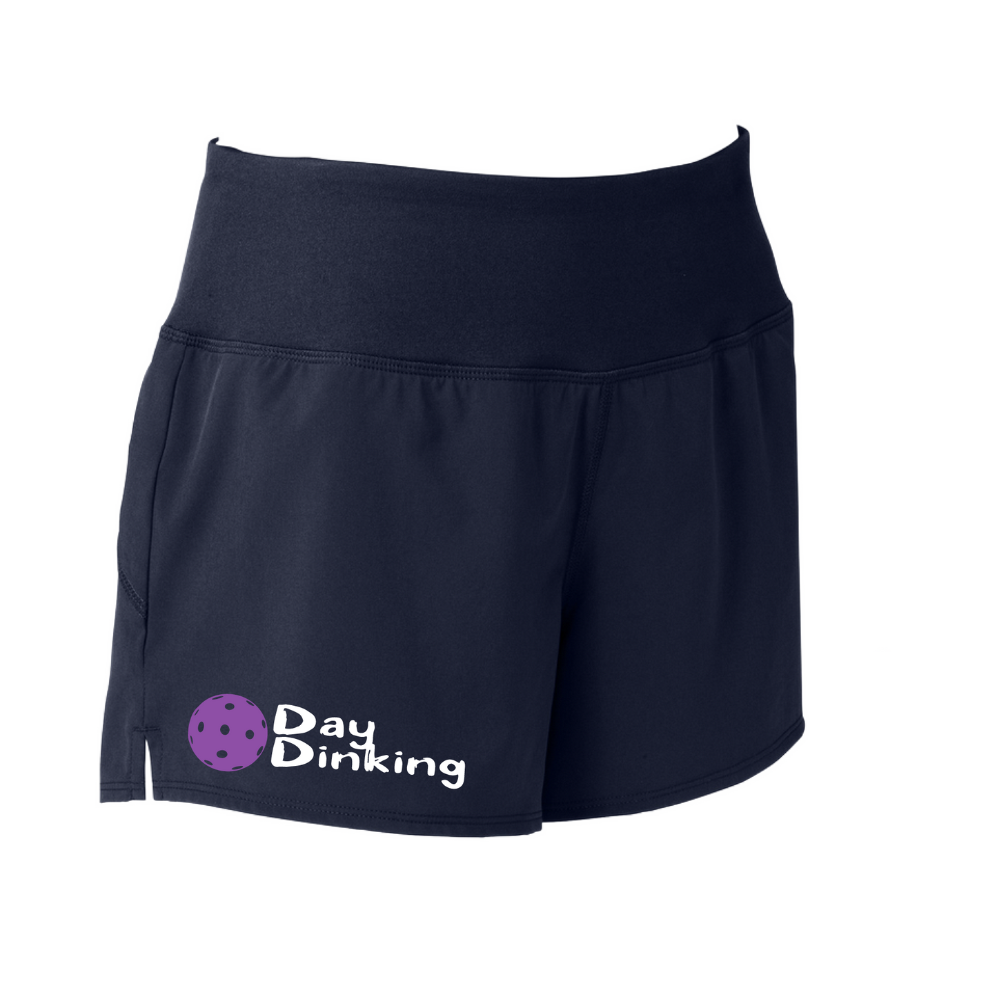 Shorts Designs: Day Dinking with Customizable Pickleball Color (Purple, Rainbow, White, & Yellow).  Sport Tek women’s repeat shorts come with built-in cell phone pocket on the exterior of the waistband. You can also feel secure knowing that no matter how strenuous the exercise, the shorts will remain in place (it won’t ride up!). These shorts are extremely versatile and trendy. Transition from the Pickleball court to running errands smoothly.