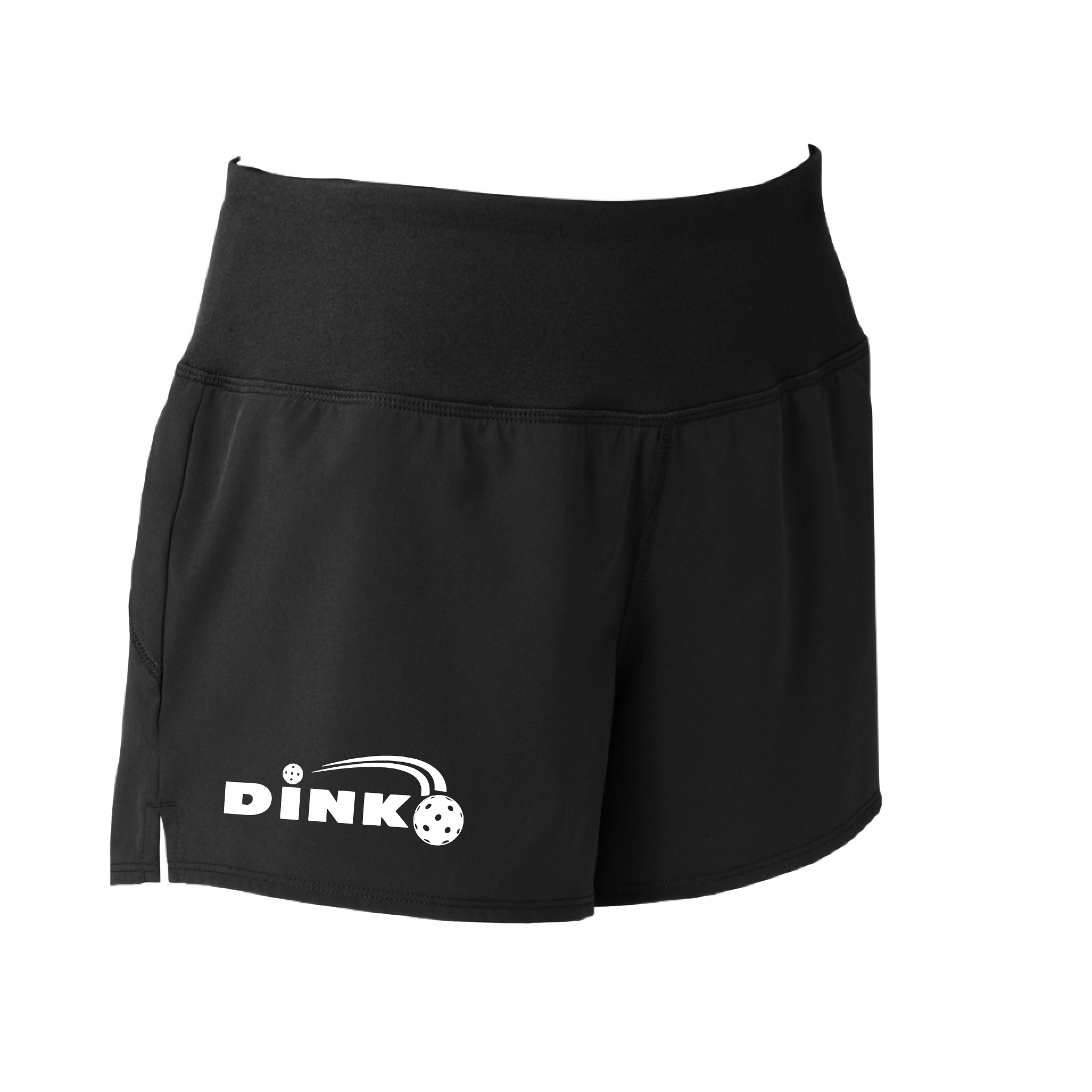 Shorts Pickleball Designs: Dink  Sport Tek women’s repeat shorts come with built-in cell phone pocket on the exterior of the waistband. You can also feel secure knowing that no matter how strenuous the exercise, the shorts will remain in place (it won’t ride up!). These shorts are extremely versatile and trendy. Transition from the Pickleball court to running errands smoothly.