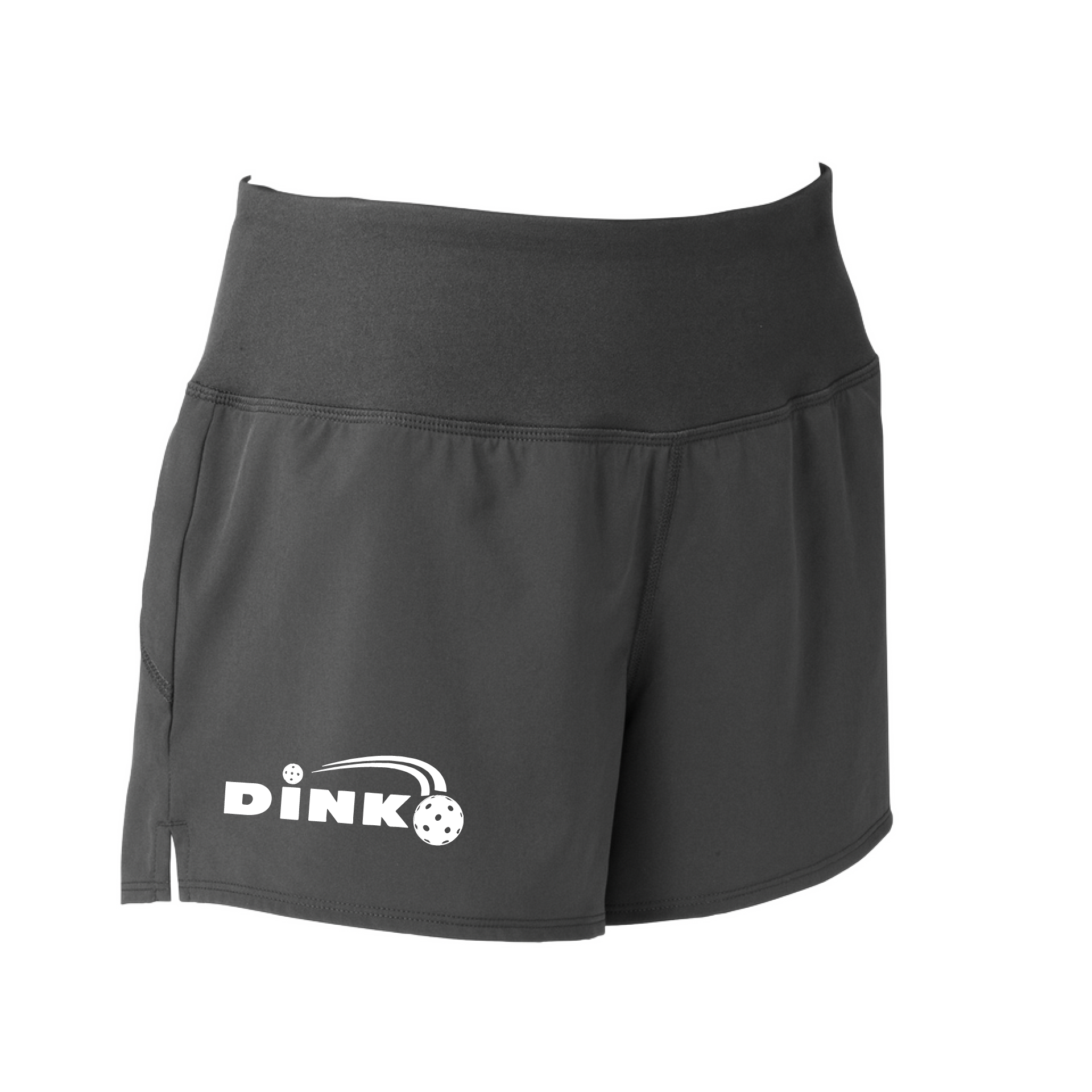 Shorts Pickleball Designs: Dink  Sport Tek women’s repeat shorts come with built-in cell phone pocket on the exterior of the waistband. You can also feel secure knowing that no matter how strenuous the exercise, the shorts will remain in place (it won’t ride up!). These shorts are extremely versatile and trendy. Transition from the Pickleball court to running errands smoothly.