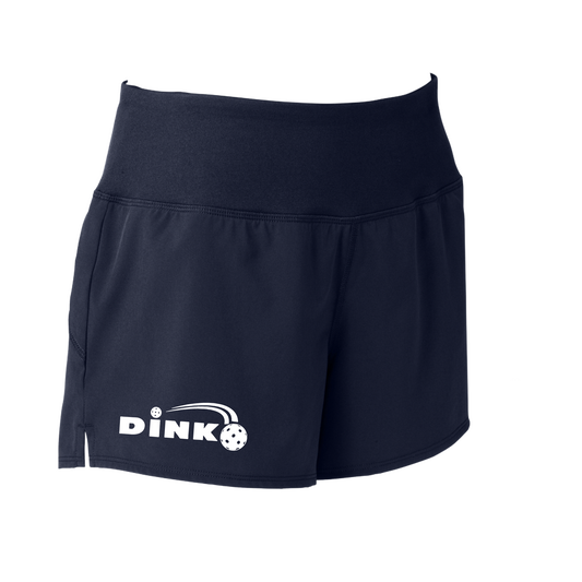 Shorts Pickleball Designs: Dink  Sport Tek women’s repeat shorts come with built-in cell phone pocket on the exterior of the waistband. You can also feel secure knowing that no matter how strenuous the exercise, the shorts will remain in place (it won’t ride up!). These shorts are extremely versatile and trendy. Transition from the Pickleball court to running errands smoothly.