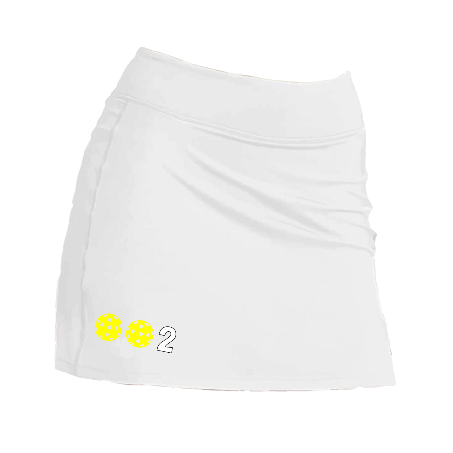 Skort Design: 002 Customizable Pickleball Ball color:  Choose: White - Green -Yellow or Pink. Women’s core active jersey-knit skort comes with built-in shorts made out of a poly-spandex blend.  Feel secure knowing that no matter how strenuous the exercise, the skort will remain in place (it won’t ride up!). The fabric is breathable, featuring Dri-Works wicking technology. As you perspire, it allows your skin to breathe while simultaneously absorbing the moisture, keeping you dry and comfortable.