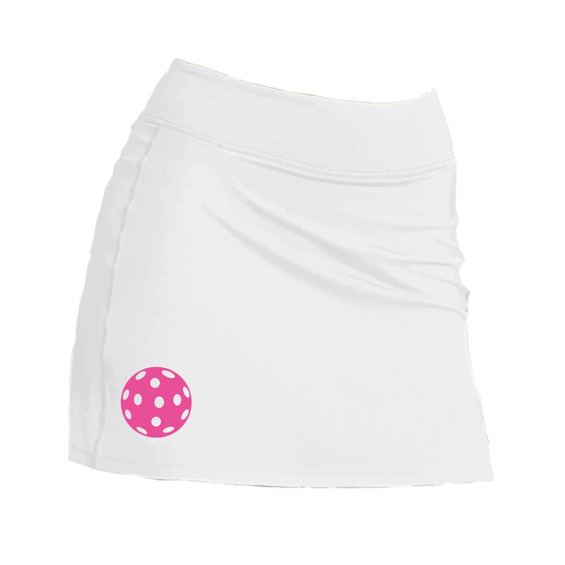 Pickleball design with Cyan, Green, Orange, Pink or Stars Pickleballs.  Women's skort-skirt with shorts.