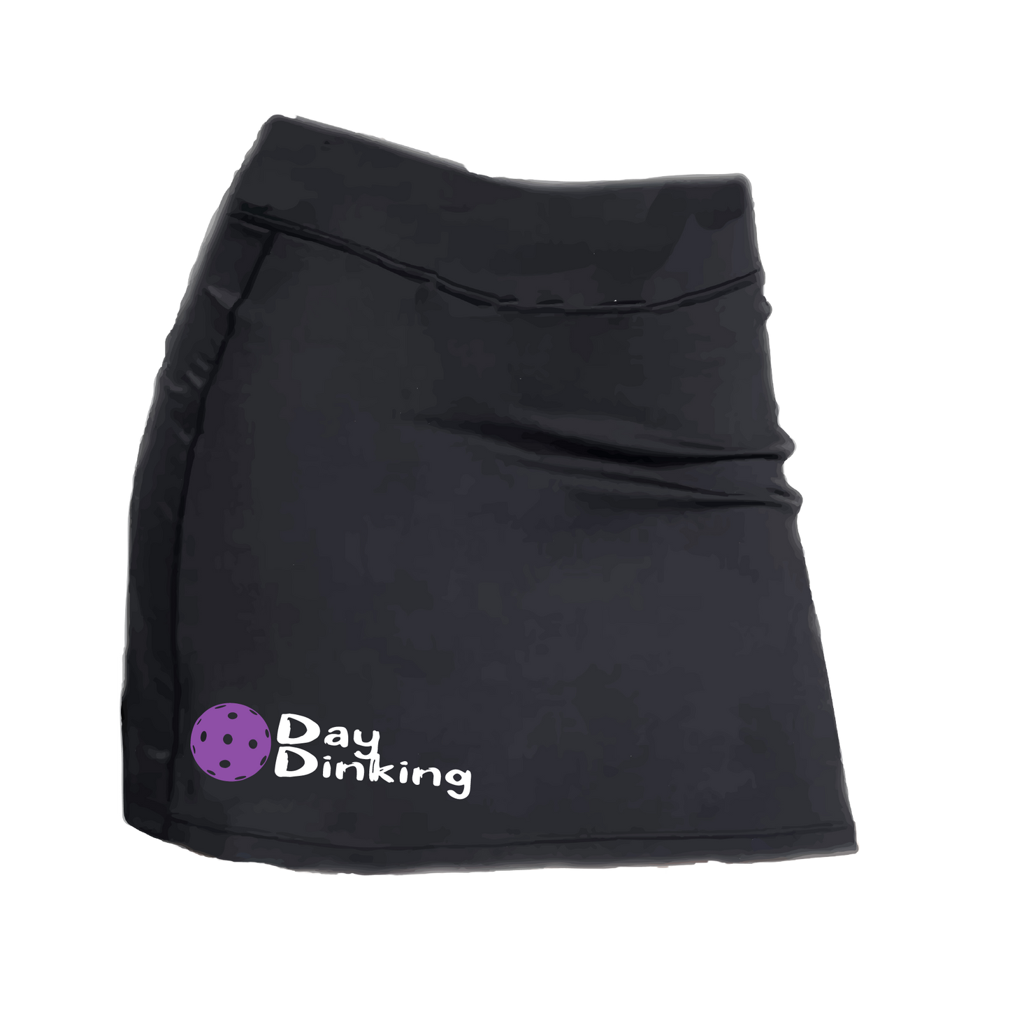 Skort Design: Day Dinking with Customizable Pickleball color (Purple, Rainbow, White, & Yellow.)  Women’s core active jersey-knit skort comes with built-in shorts made out of a poly-spandex blend.  The fabric is breathable, featuring Dri-Works wicking technology which allows your skin to breathe while simultaneously absorbing the moisture, keeping you dry and comfortable.