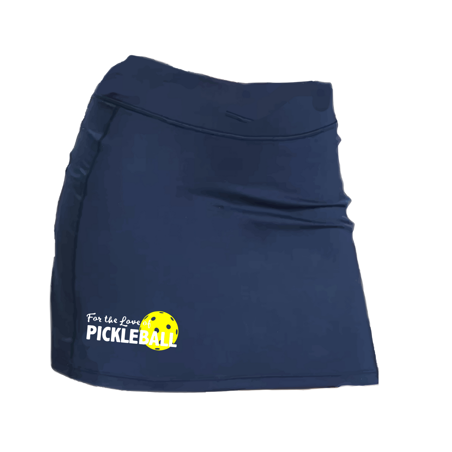 Skort Pickleball Design: For the Love of Pickleball - Women’s core active jersey-knit skort comes with built-in shorts made out of a poly-spandex blend.  Feel secure knowing that no matter how strenuous the exercise, the skort will remain in place (it won’t ride up!). The fabric is breathable, featuring Dri-Works wicking technology. As you perspire, it allows your skin to breathe while simultaneously absorbing the moisture, keeping you dry and comfortable.