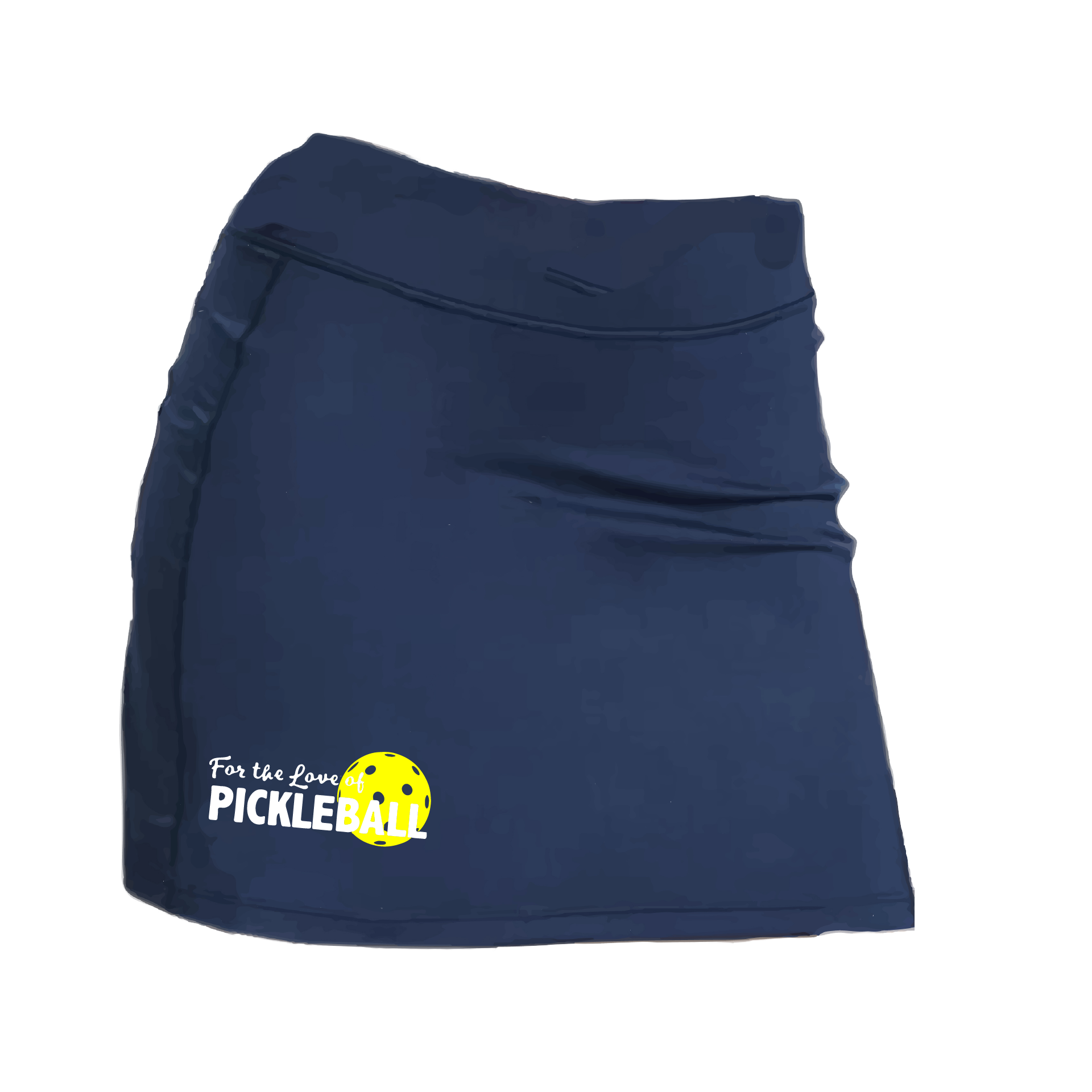 Skort Pickleball Design: For the Love of Pickleball - Women’s core active jersey-knit skort comes with built-in shorts made out of a poly-spandex blend.  Feel secure knowing that no matter how strenuous the exercise, the skort will remain in place (it won’t ride up!). The fabric is breathable, featuring Dri-Works wicking technology. As you perspire, it allows your skin to breathe while simultaneously absorbing the moisture, keeping you dry and comfortable.