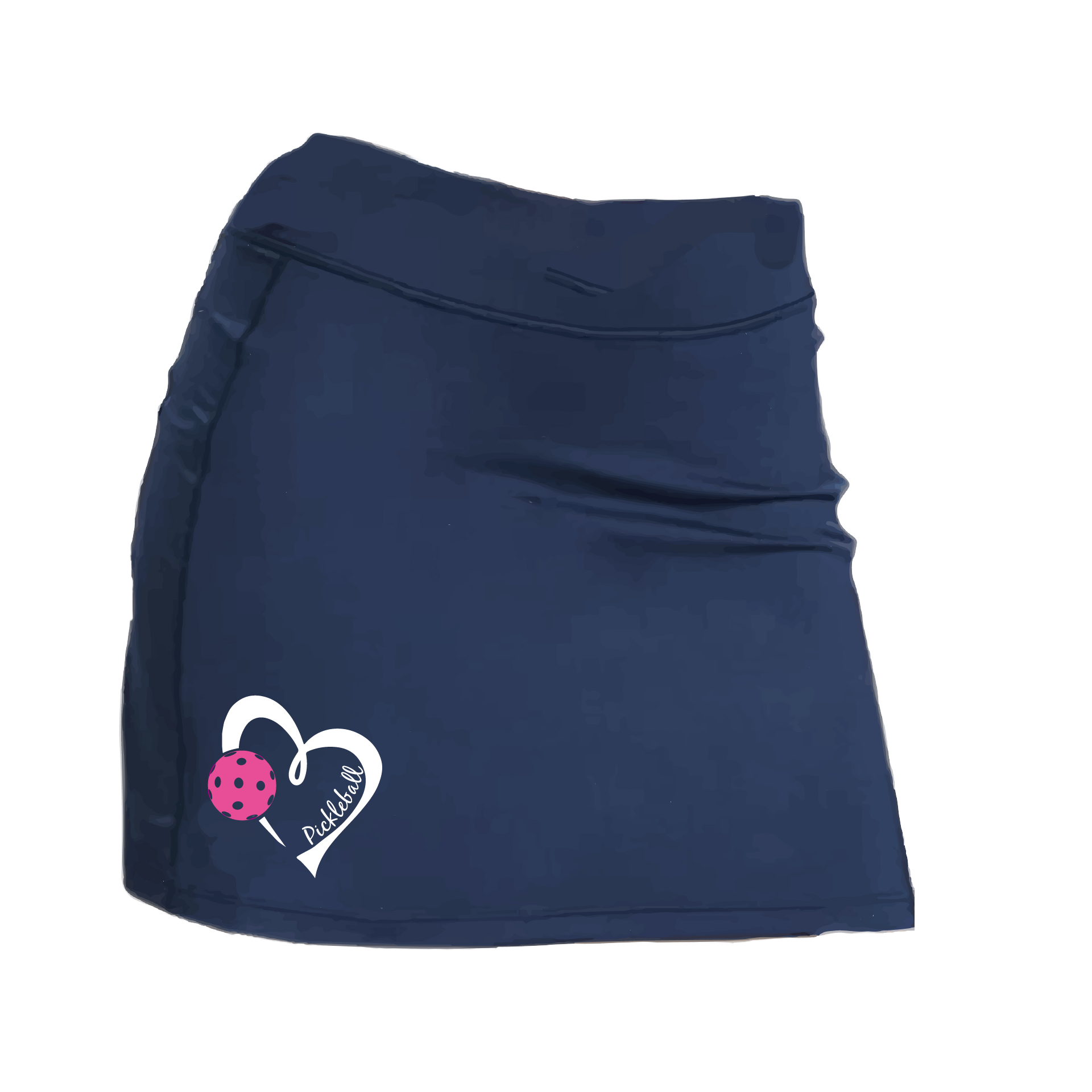 Pickleball Design: Heart with Pickleball  Women’s core active jersey-knit skort comes with built-in shorts made out of a poly-spandex blend that will keep your legs from rubbing together, without which often results in painful chafing. You can also feel secure knowing that no matter how strenuous the exercise, the skort will remain in place (it won’t ride up!). The fabric is breathable, featuring Dri-Works wicking technology.