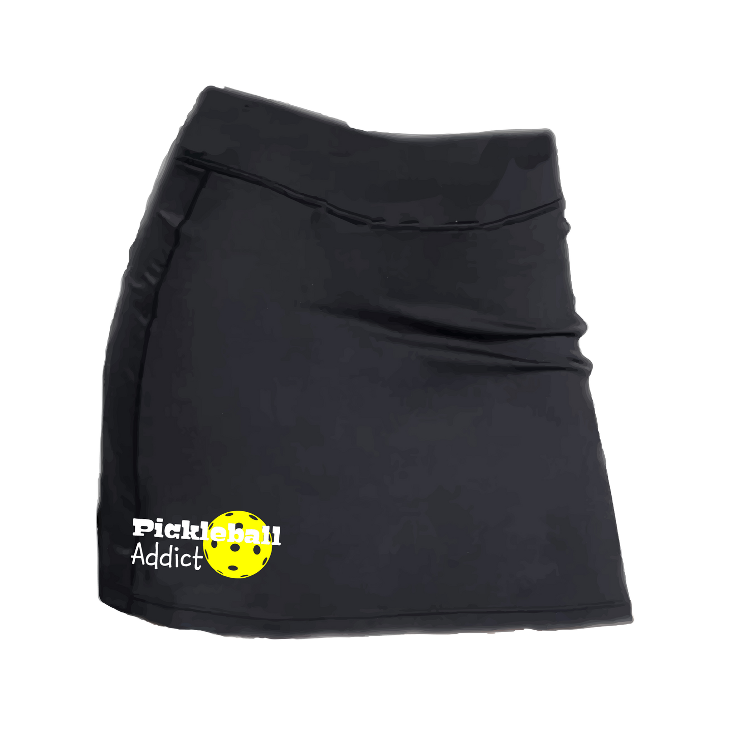 Pickleball Skort Design: Pickleball Addict  Women’s core active jersey-knit skort comes with built-in shorts made out of a poly-spandex blend that will keep your legs from rubbing together, without which often results in painful chafing. You can also feel secure knowing that no matter how strenuous the exercise, the skort will remain in place (it won’t ride up!).