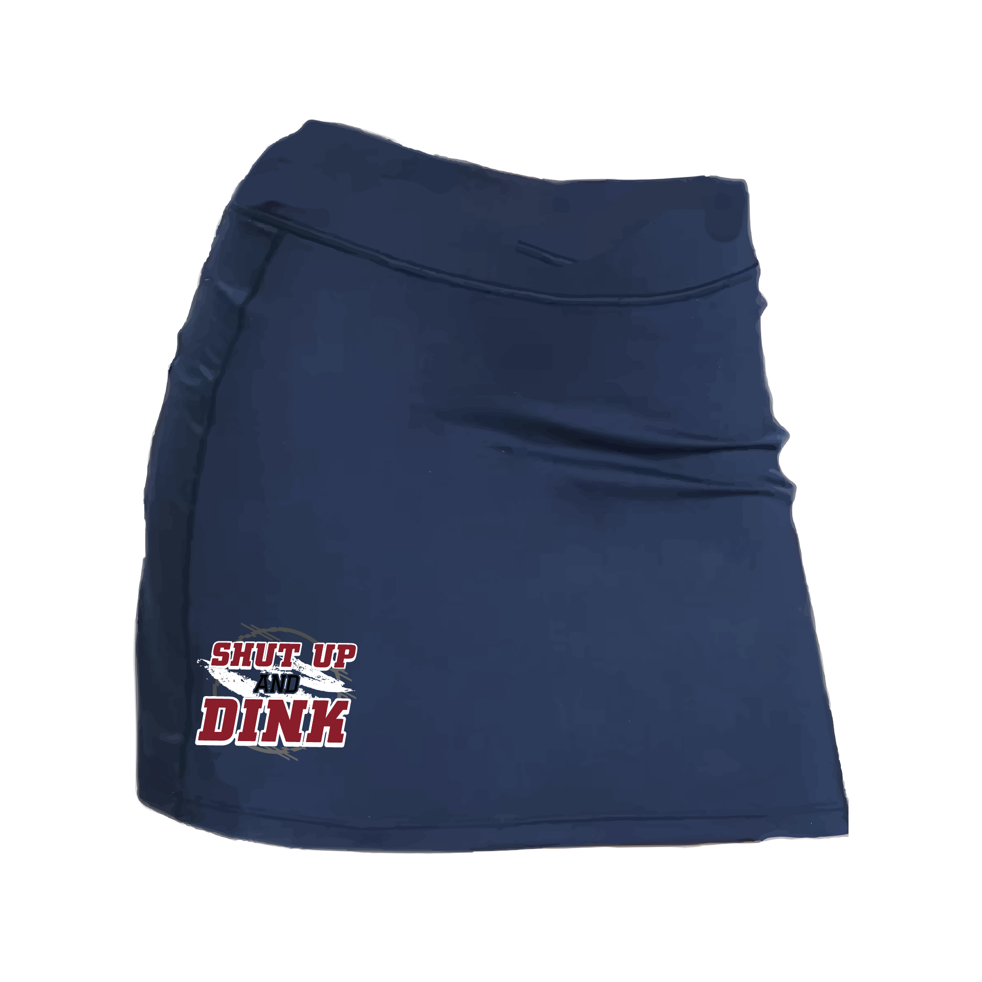 Pickleball Skort Design: Shut Up and Dink- Women’s core active jersey-knit skort comes with built-in shorts made out of a poly-spandex blend.  Feel secure knowing that no matter how strenuous the exercise, the skort will remain in place (it won’t ride up!). The fabric is breathable, featuring Dri-Works wicking technology. As you perspire, it allows your skin to breathe while simultaneously absorbing the moisture, keeping you dry and comfortable.