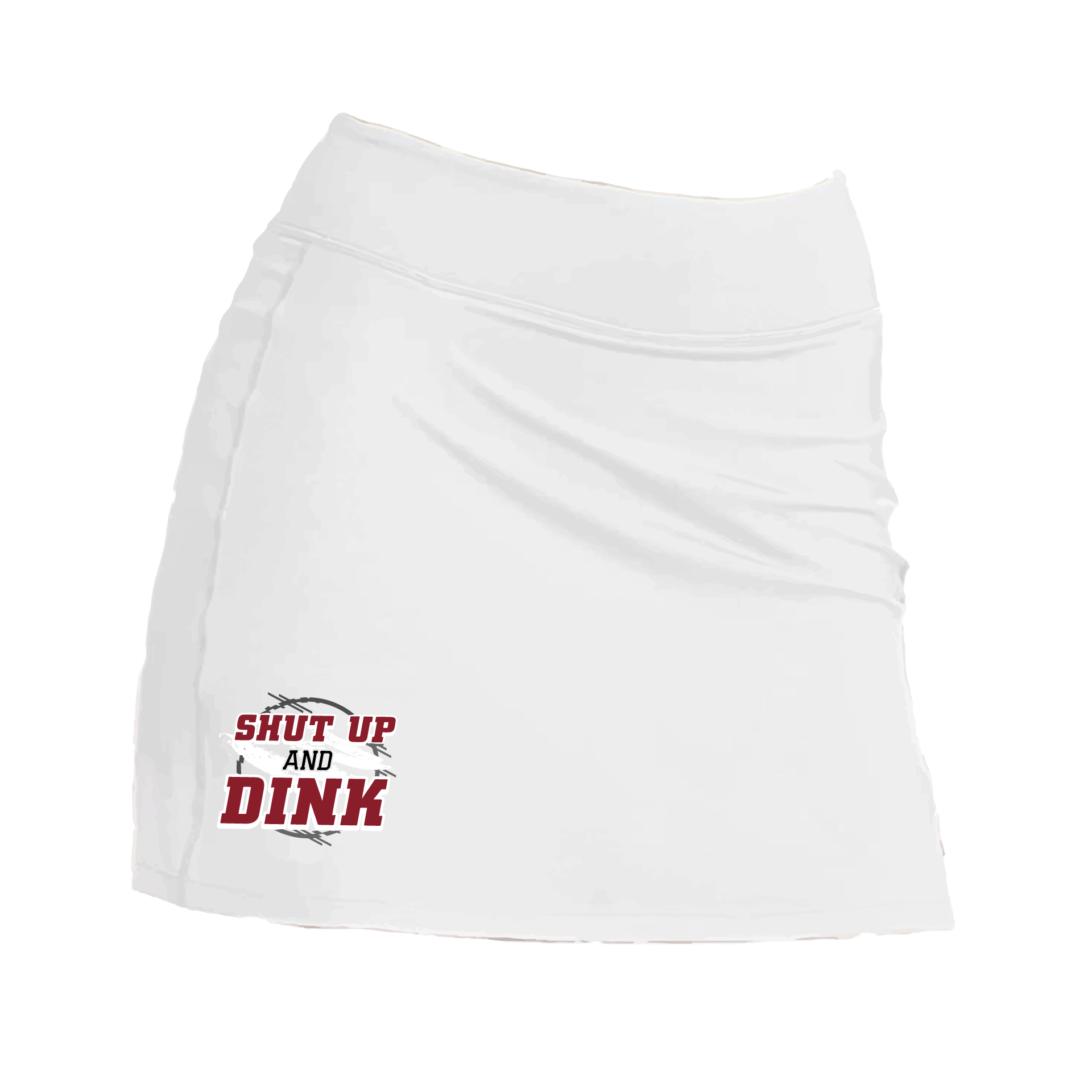 Pickleball Skort Design: Shut Up and Dink- Women’s core active jersey-knit skort comes with built-in shorts made out of a poly-spandex blend.  Feel secure knowing that no matter how strenuous the exercise, the skort will remain in place (it won’t ride up!). The fabric is breathable, featuring Dri-Works wicking technology. As you perspire, it allows your skin to breathe while simultaneously absorbing the moisture, keeping you dry and comfortable.
