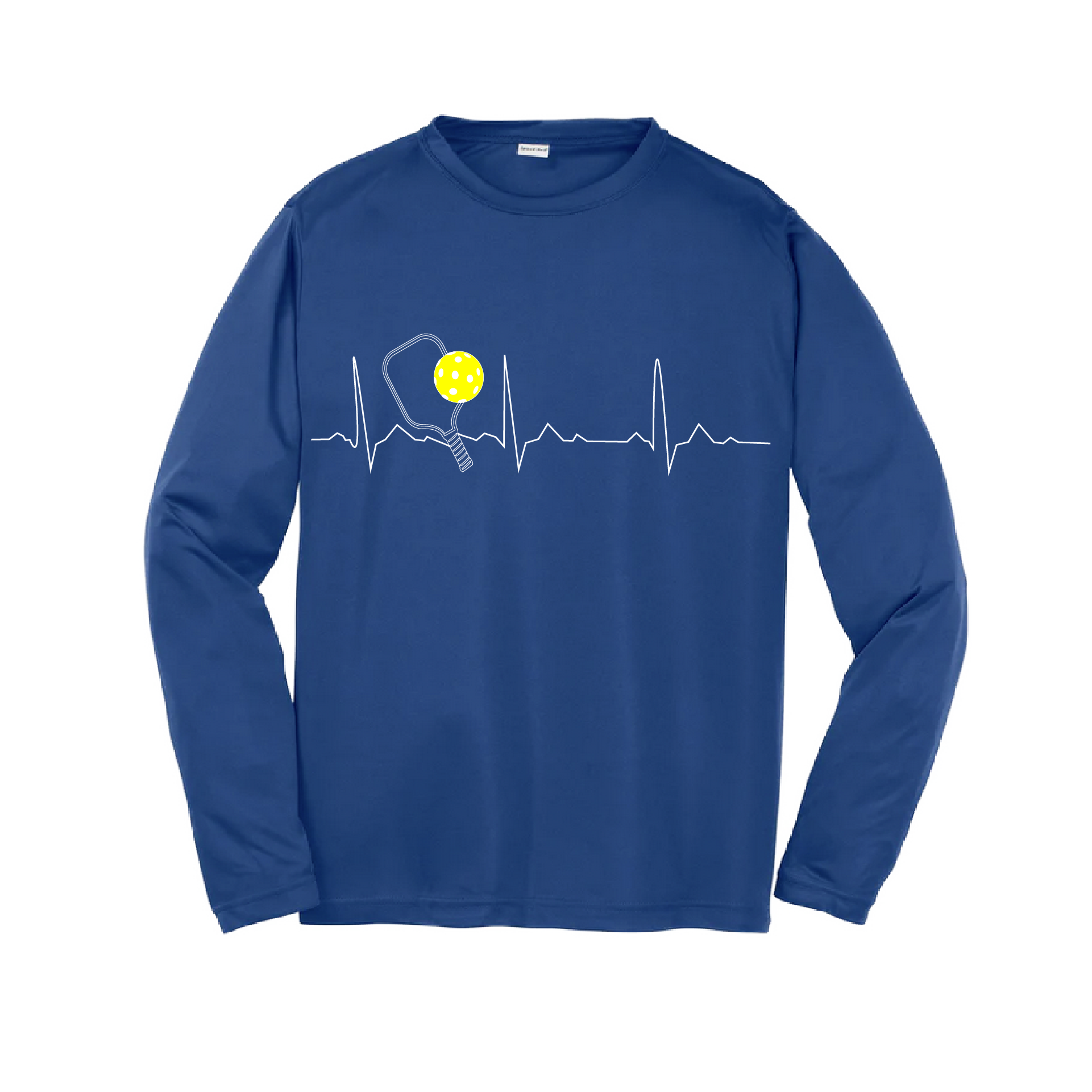 Pickleball Design: Heartbeat  Youth Styles: Long Sleeve  Shirts are lightweight, roomy and highly breathable. These moisture-wicking shirts are designed for athletic performance. They feature PosiCharge technology to lock in color and prevent logos from fading. Removable tag and set-in sleeves for comfort.