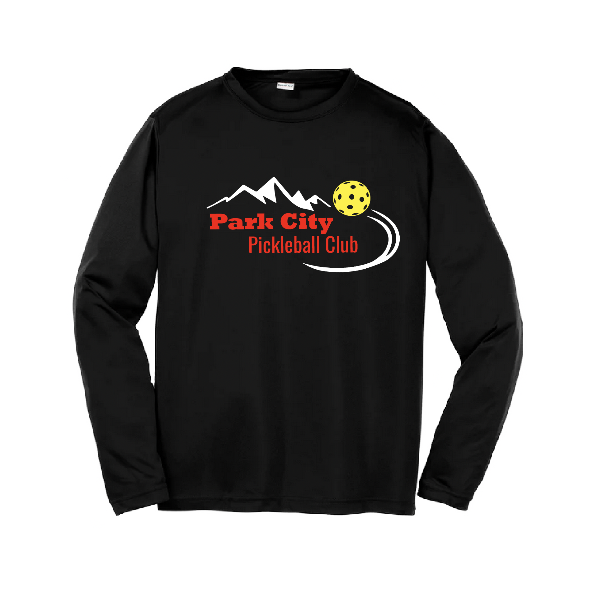 Pickleball Design: Park City Pickleball Club (Red Words)  Youth Style: Long Sleeve  Shirts are lightweight, roomy and highly breathable. These moisture-wicking shirts are designed for athletic performance. They feature PosiCharge technology to lock in color and prevent logos from fading. Removable tag and set-in sleeves for comfort.