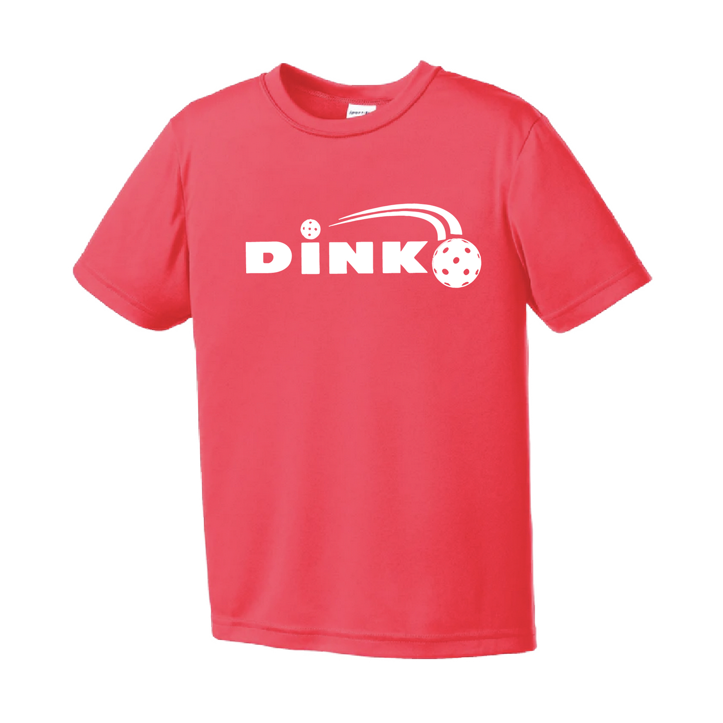 Pickleball Design: Dink  Youth Style: Short Sleeve  Shirts are lightweight, roomy and highly breathable. These moisture-wicking shirts are designed for athletic performance. They feature PosiCharge technology to lock in color and prevent logos from fading. Removable tag and set-in sleeves for comfort.