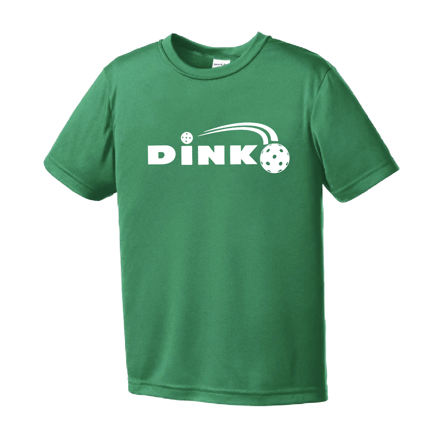 Pickleball Design: Dink  Youth Style: Short Sleeve  Shirts are lightweight, roomy and highly breathable. These moisture-wicking shirts are designed for athletic performance. They feature PosiCharge technology to lock in color and prevent logos from fading. Removable tag and set-in sleeves for comfort.