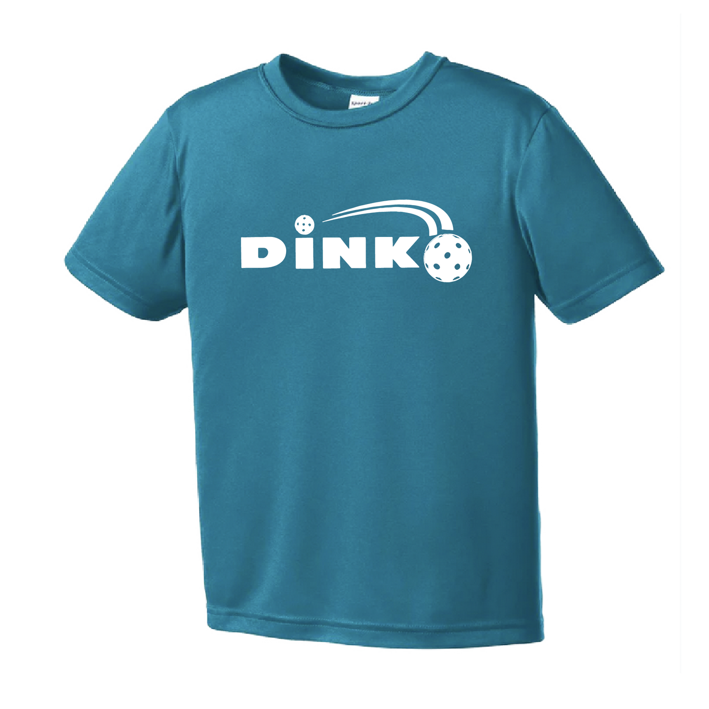 Pickleball Design: Dink  Youth Style: Short Sleeve  Shirts are lightweight, roomy and highly breathable. These moisture-wicking shirts are designed for athletic performance. They feature PosiCharge technology to lock in color and prevent logos from fading. Removable tag and set-in sleeves for comfort.