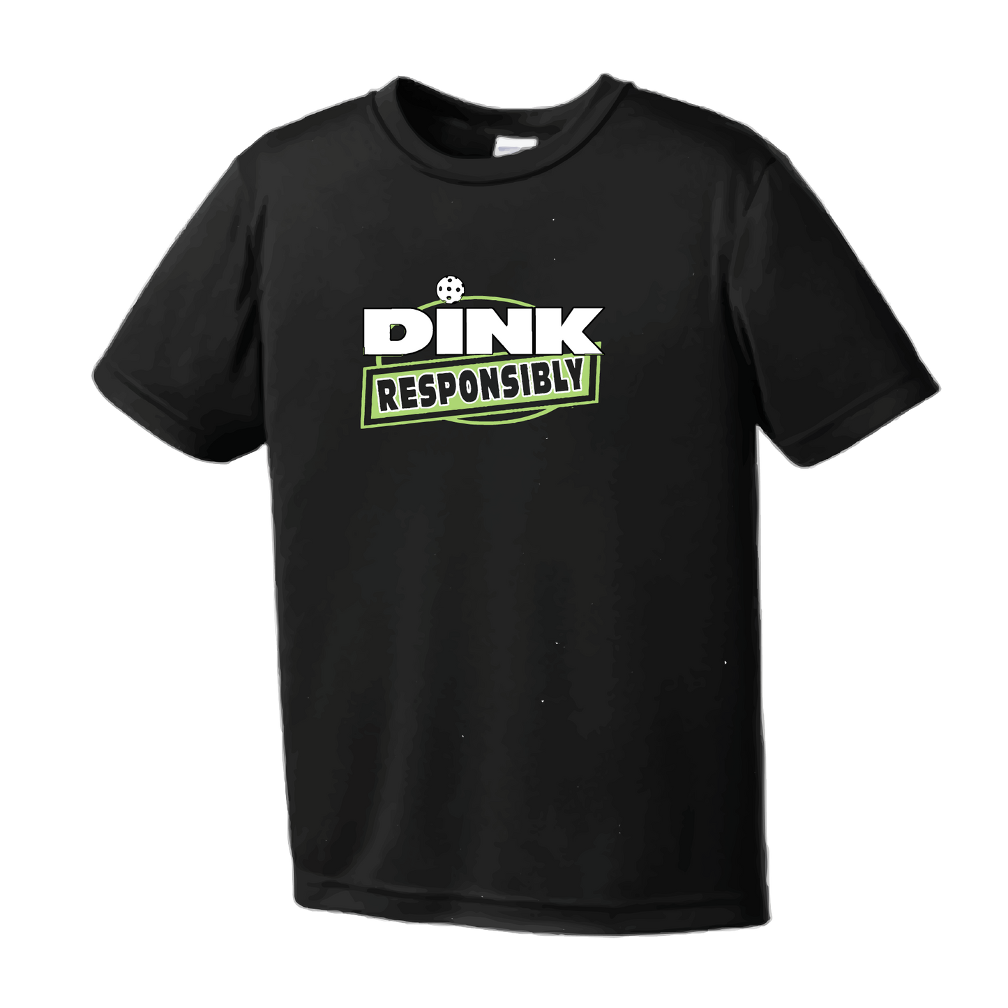 Pickleball Design: Dink Responsibly  Youth Style: Short Sleeve  Shirts are lightweight, roomy and highly breathable. These moisture-wicking shirts are designed for athletic performance. They feature PosiCharge technology to lock in color and prevent logos from fading. Removable tag and set-in sleeves for comfort.