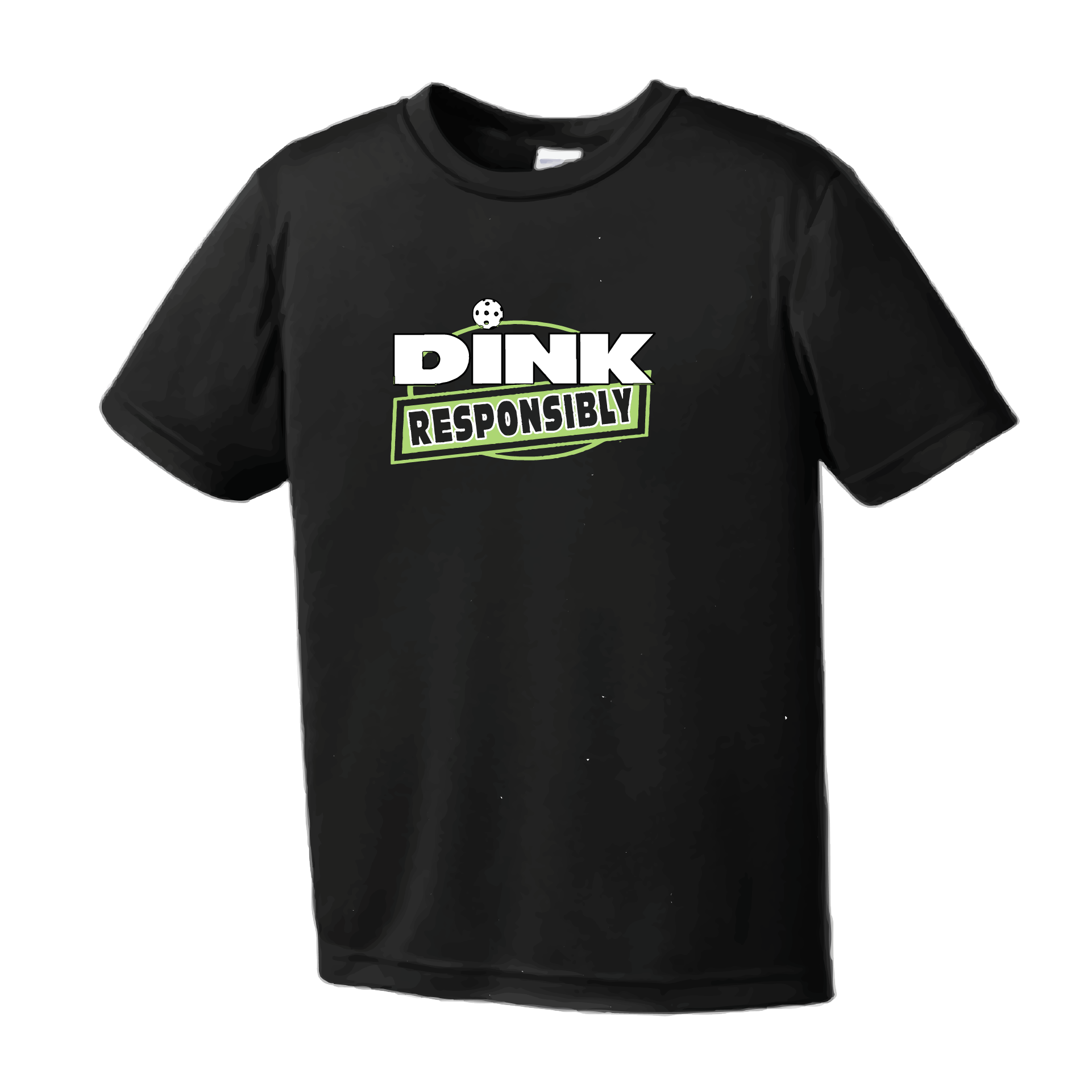 Pickleball Design: Dink Responsibly  Youth Style: Short Sleeve  Shirts are lightweight, roomy and highly breathable. These moisture-wicking shirts are designed for athletic performance. They feature PosiCharge technology to lock in color and prevent logos from fading. Removable tag and set-in sleeves for comfort.