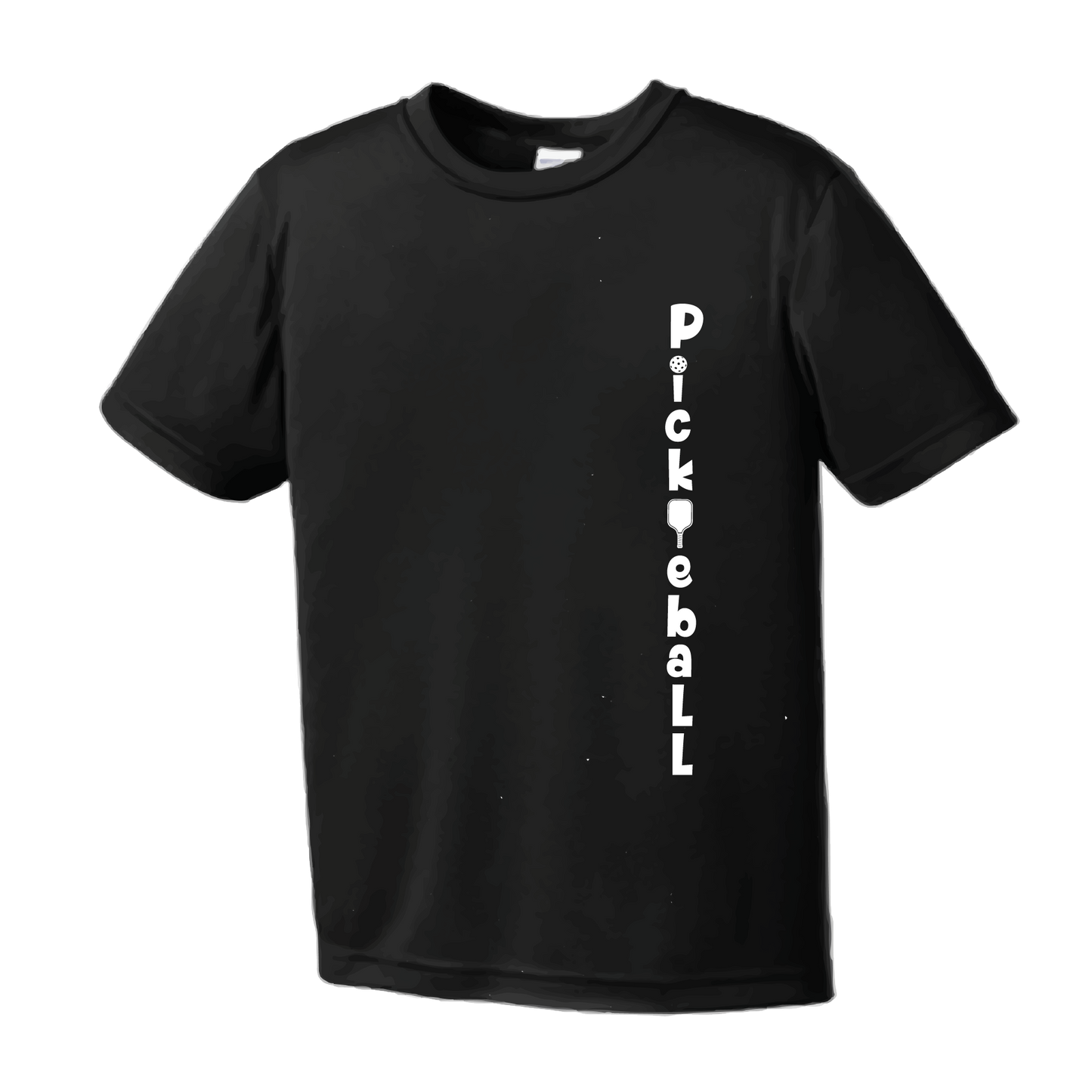 Pickleball Design: Pickleball Vertical - Customizable location  Youth Styles: Short Sleeve  Shirts are lightweight, roomy and highly breathable. These moisture-wicking shirts are designed for athletic performance. They feature PosiCharge technology to lock in color and prevent logos from fading. Removable tag and set-in sleeves for comfort.