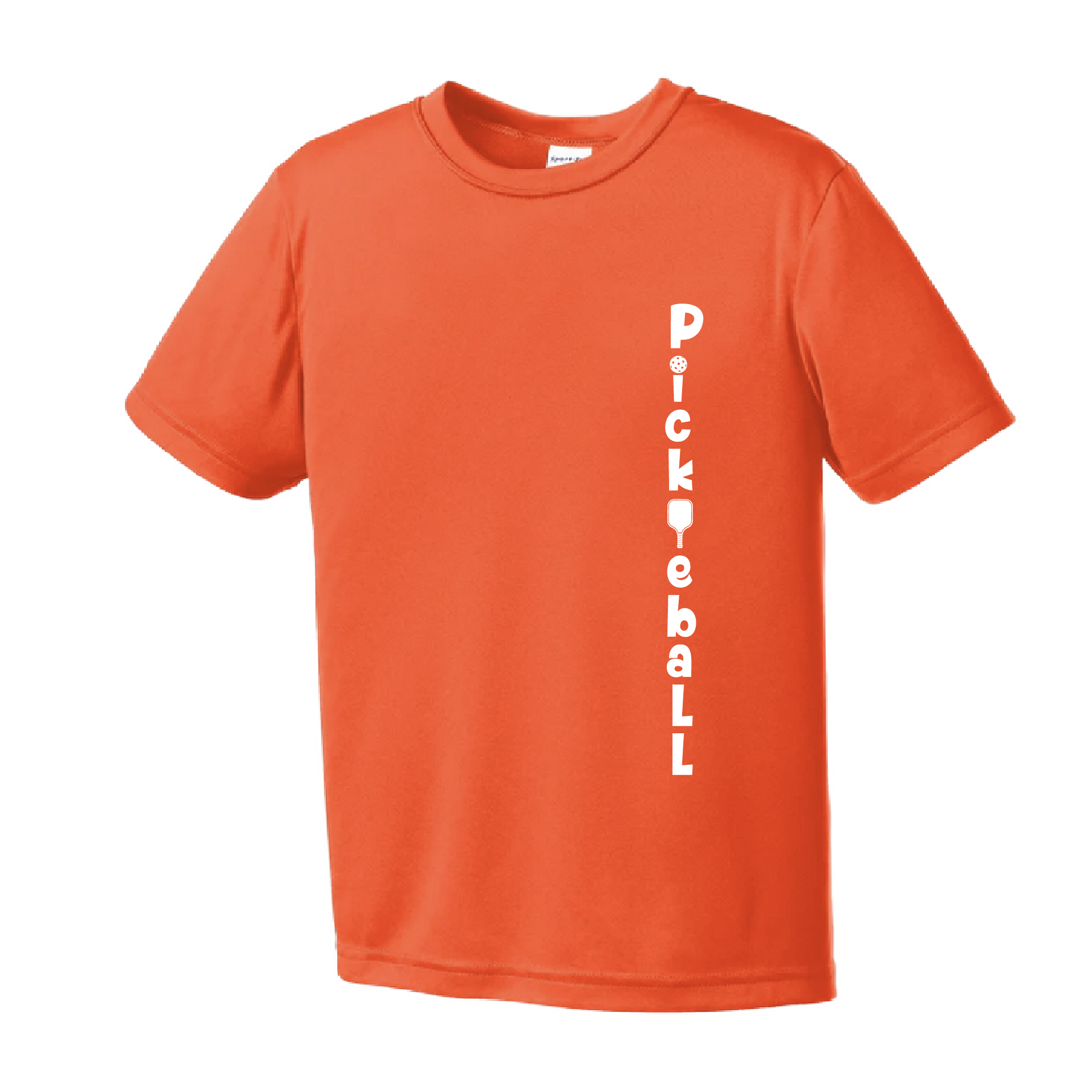 Pickleball Design: Pickleball Vertical - Customizable location  Youth Styles: Short Sleeve  Shirts are lightweight, roomy and highly breathable. These moisture-wicking shirts are designed for athletic performance. They feature PosiCharge technology to lock in color and prevent logos from fading. Removable tag and set-in sleeves for comfort.