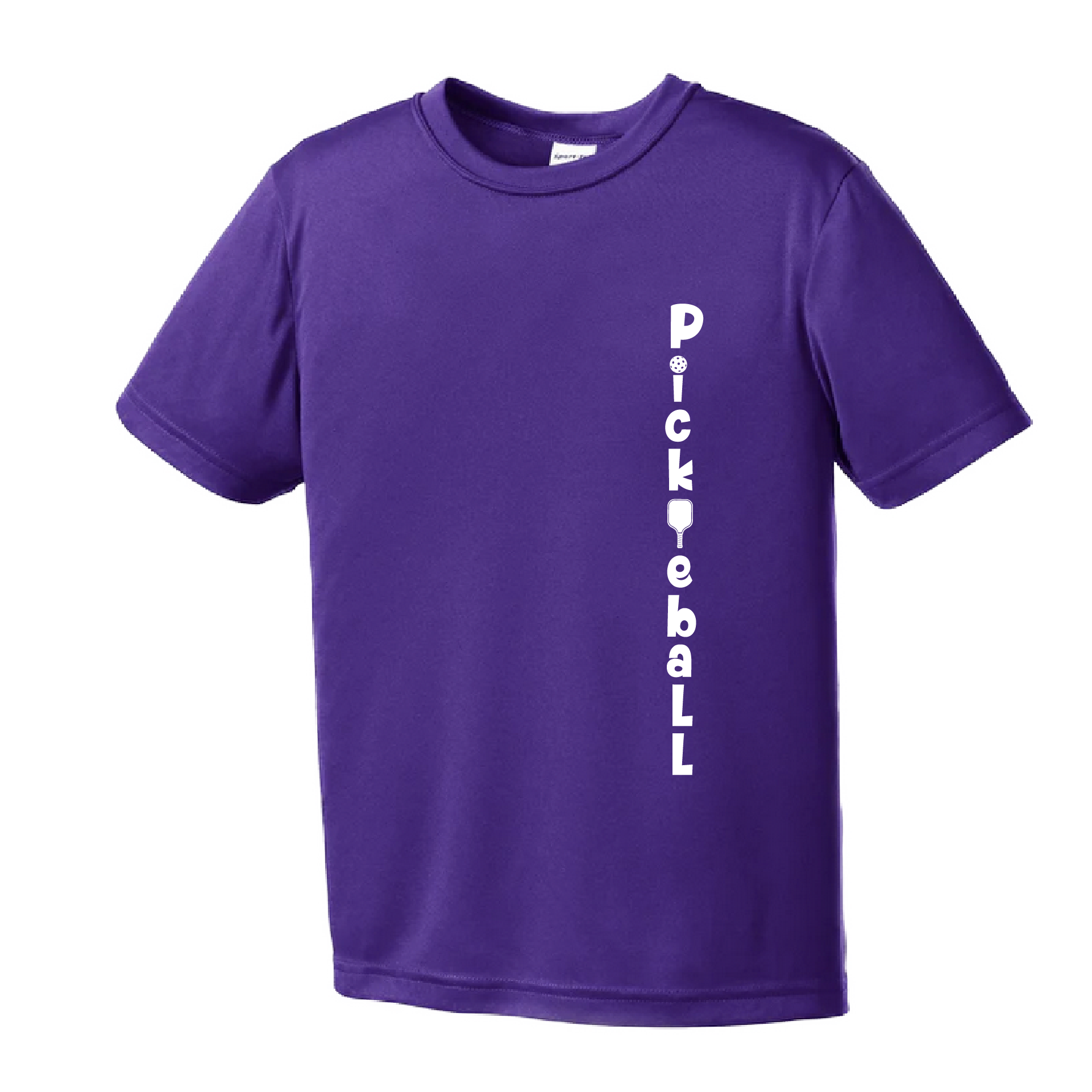 Pickleball Design: Pickleball Vertical - Customizable location  Youth Styles: Short Sleeve  Shirts are lightweight, roomy and highly breathable. These moisture-wicking shirts are designed for athletic performance. They feature PosiCharge technology to lock in color and prevent logos from fading. Removable tag and set-in sleeves for comfort.