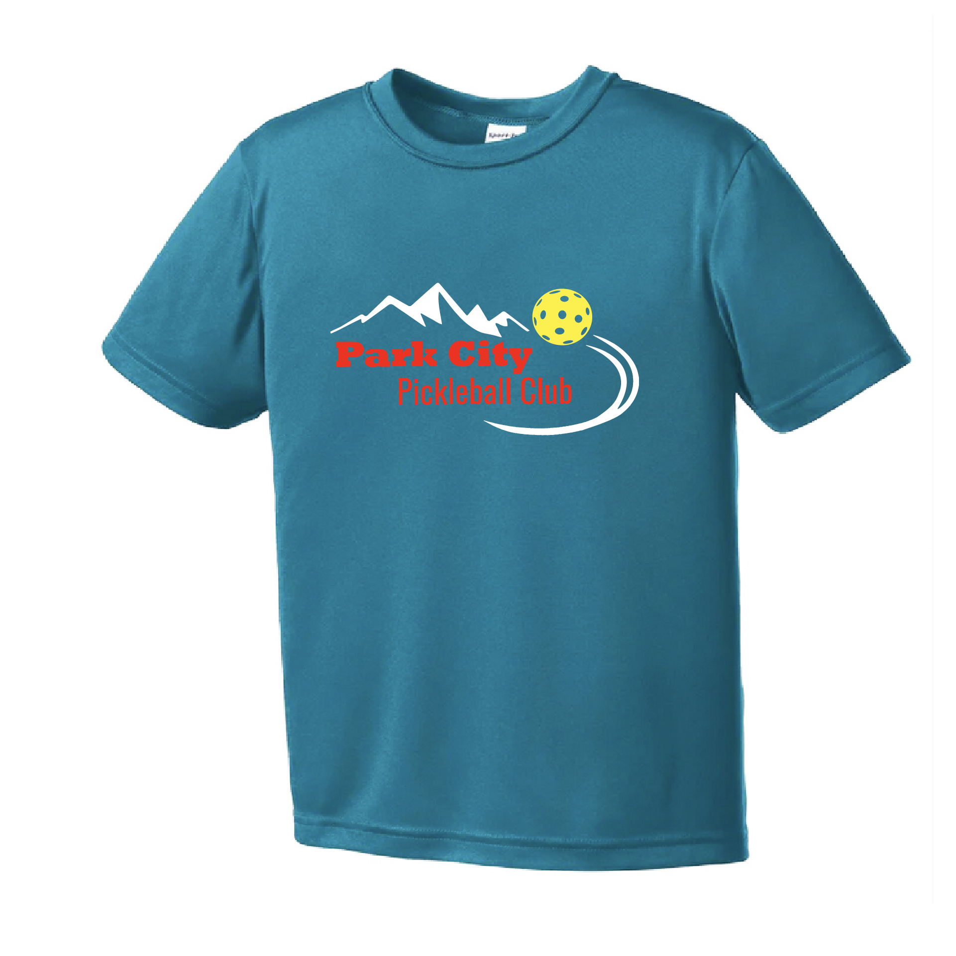 Pickleball Design:Park City Pickleball Club (Red Words)  Youth Style: Short Sleeve  Shirts are lightweight, roomy and highly breathable. These moisture-wicking shirts are designed for athletic performance. They feature PosiCharge technology to lock in color and prevent logos from fading. Removable tag and set-in sleeves for comfort.