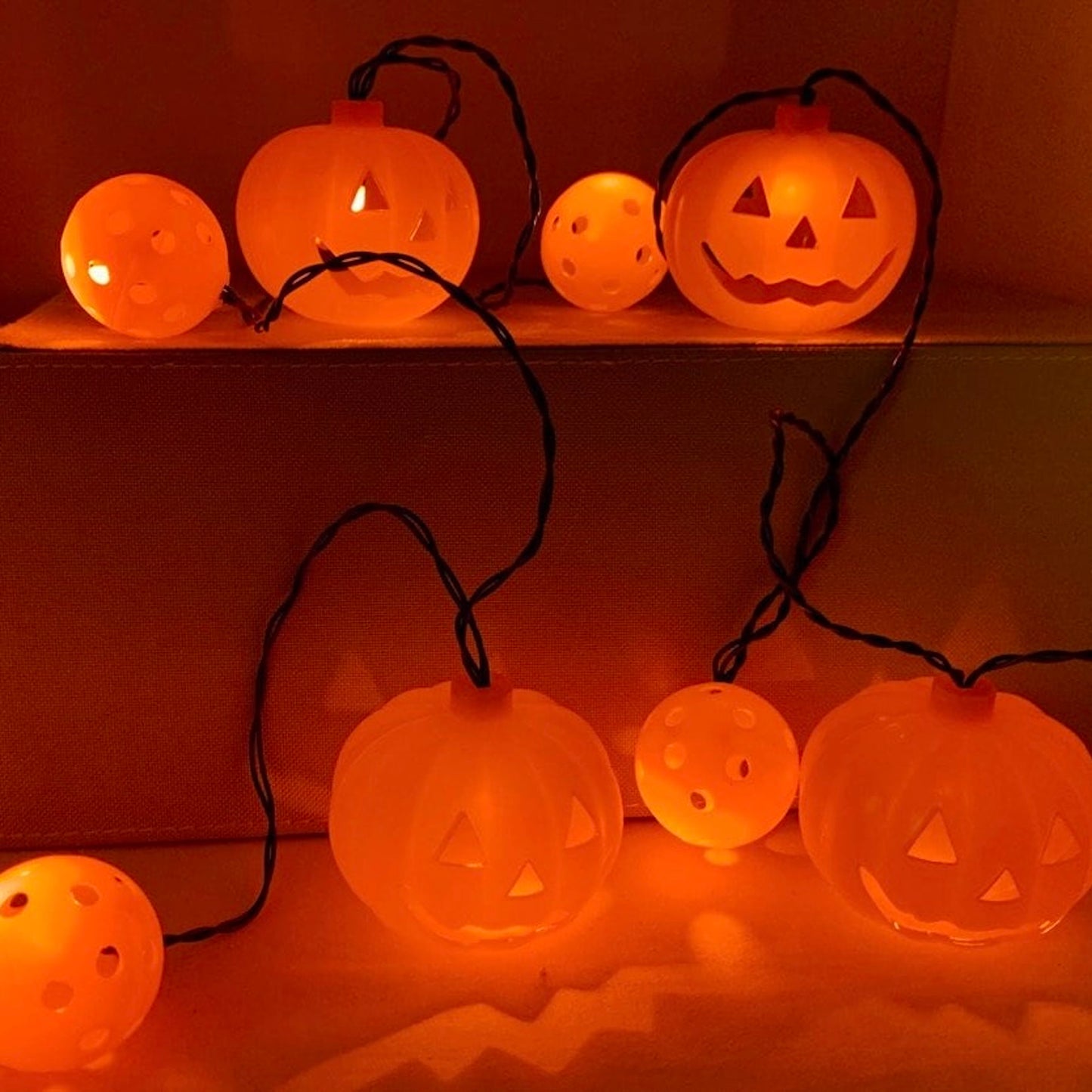 Pickleball Halloween Lights  These SCARY Halloween lights are now classically decorated with pumpkins and orange mini pickleballs!! This will be the final touches to anyone's Halloween decor!!