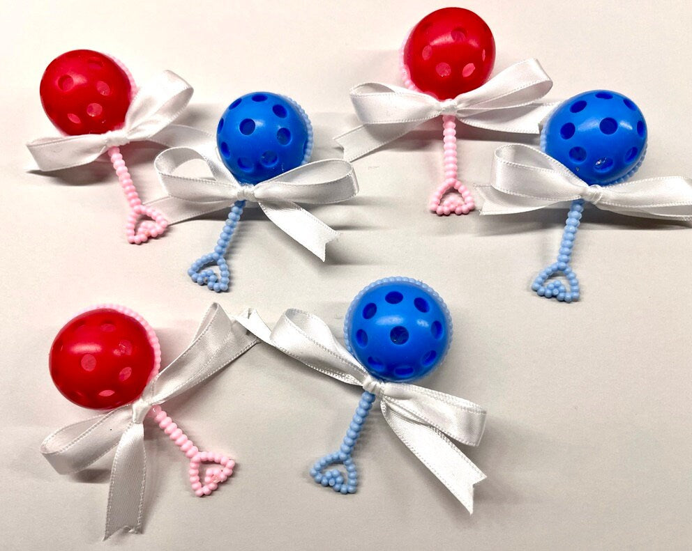 Pickleball Rattle Baby Shower Favors (Set Of 6) | Fun Pickleball Gifts