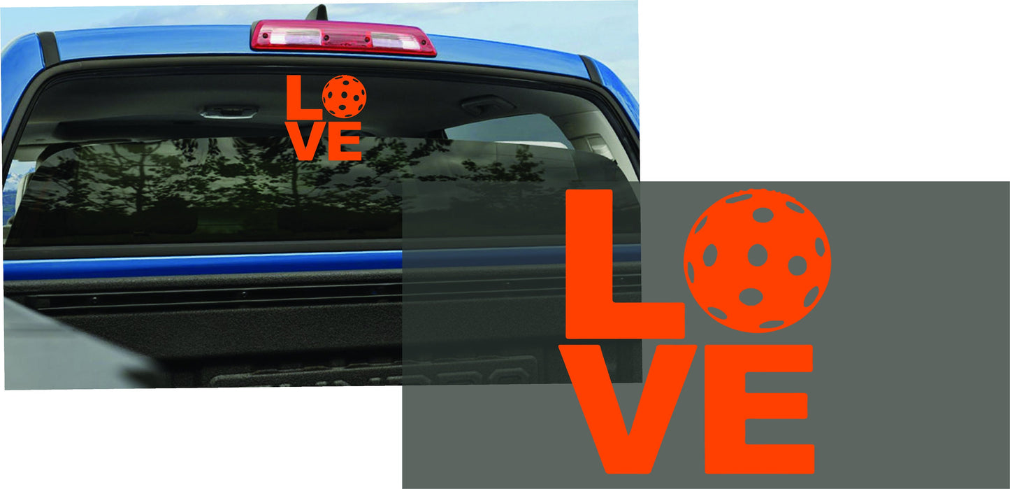 LOVE With Pickleball | Pickleball Car Decal And Pickleball Sticker | Customizable Color