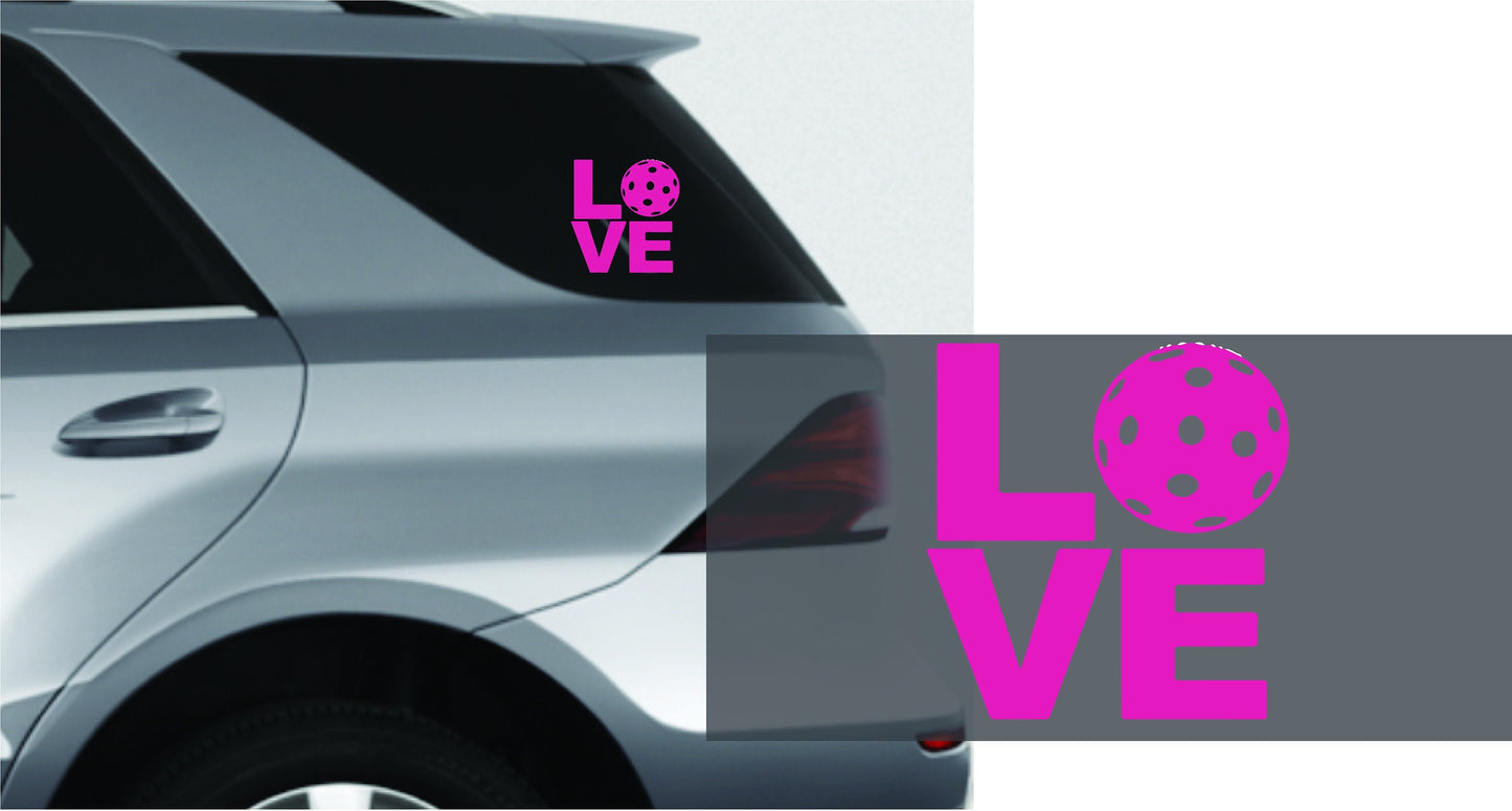 LOVE With Pickleball | Pickleball Car Decal And Pickleball Sticker | Customizable Color