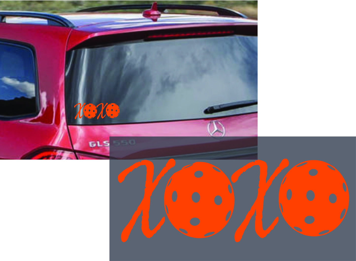 XOXO With Pickleballs | Pickleball Car Decal And Pickleball Sticker | Customizable Color