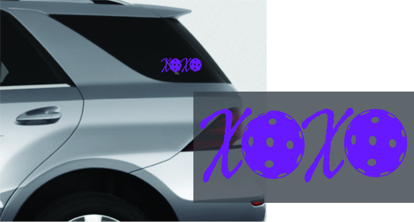 XOXO With Pickleballs | Pickleball Car Decal And Pickleball Sticker | Customizable Color