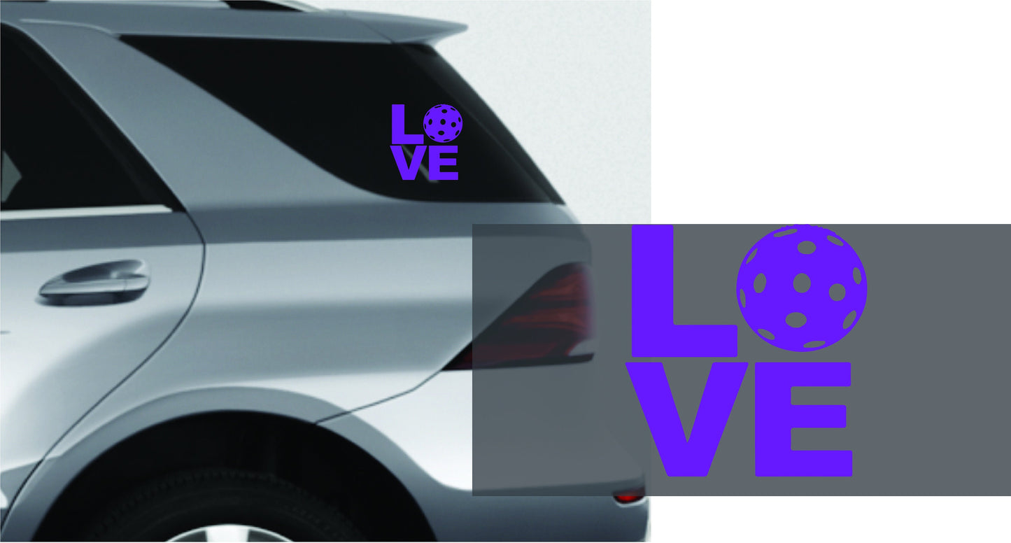 LOVE With Pickleball | Pickleball Car Decal And Pickleball Sticker | Customizable Color