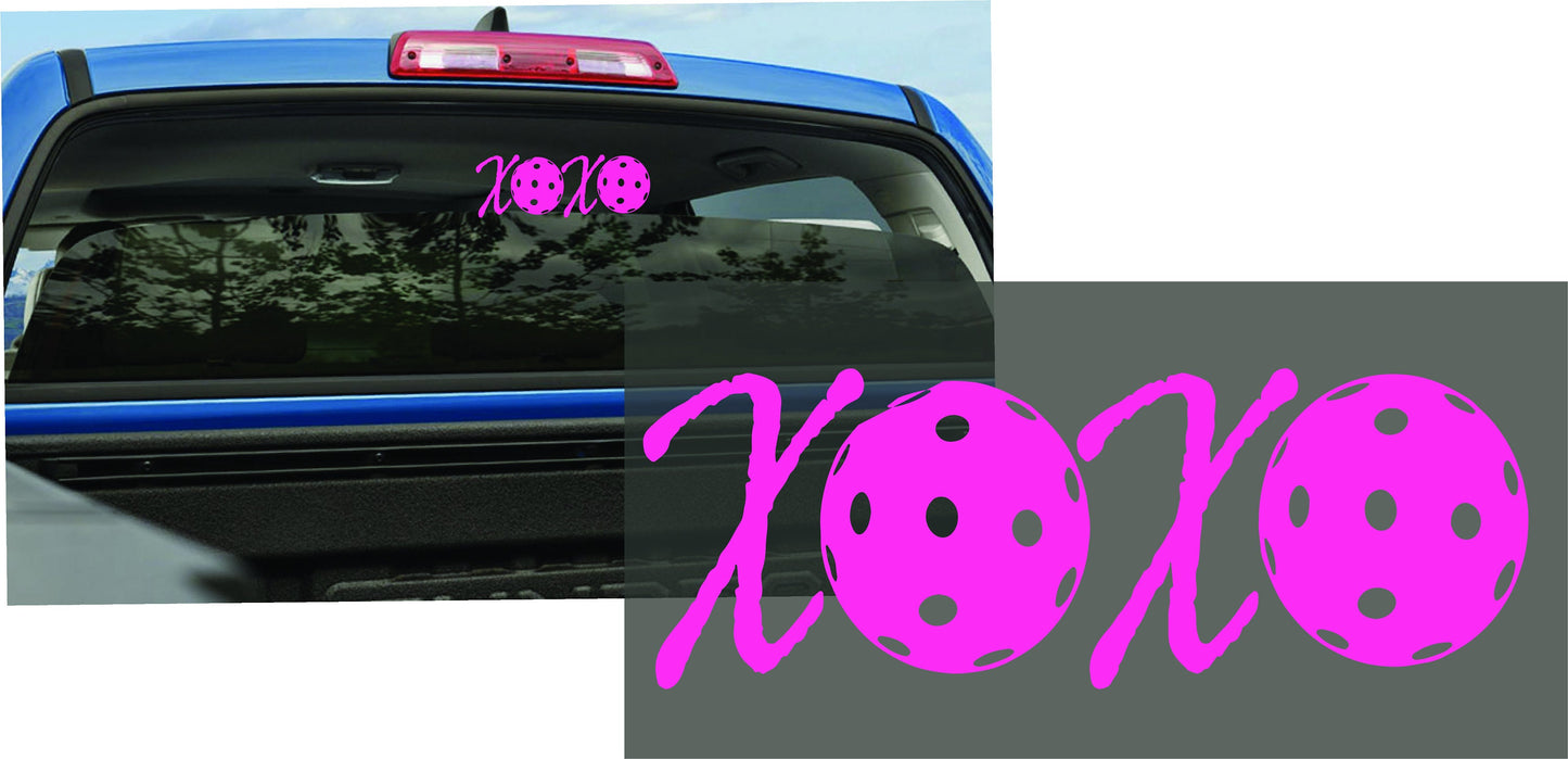 XOXO With Pickleballs | Pickleball Car Decal And Pickleball Sticker | Customizable Color