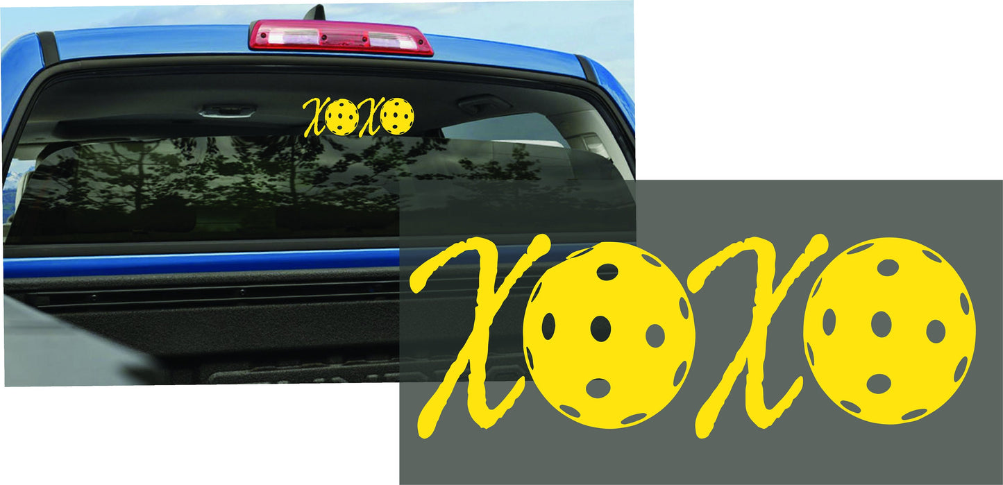 XOXO With Pickleballs | Pickleball Car Decal And Pickleball Sticker | Customizable Color