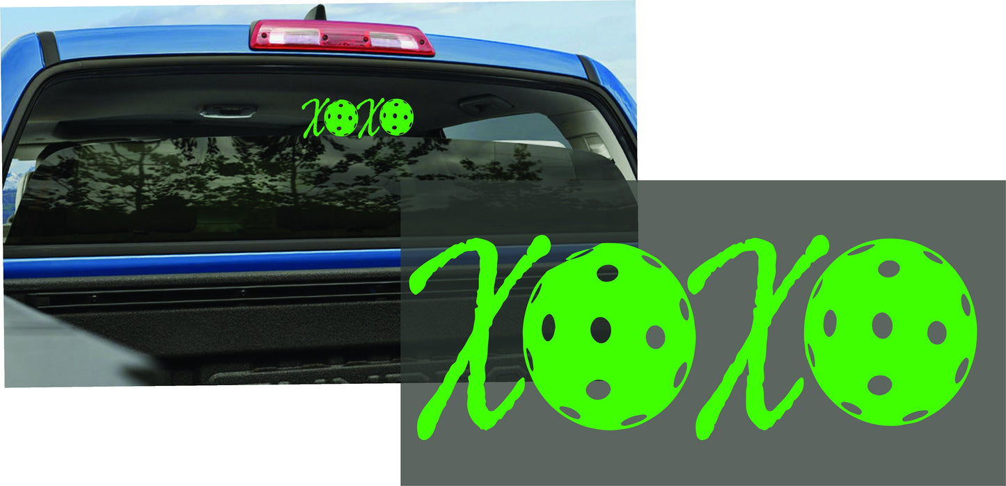 XOXO With Pickleballs | Pickleball Car Decal And Pickleball Sticker | Customizable Color