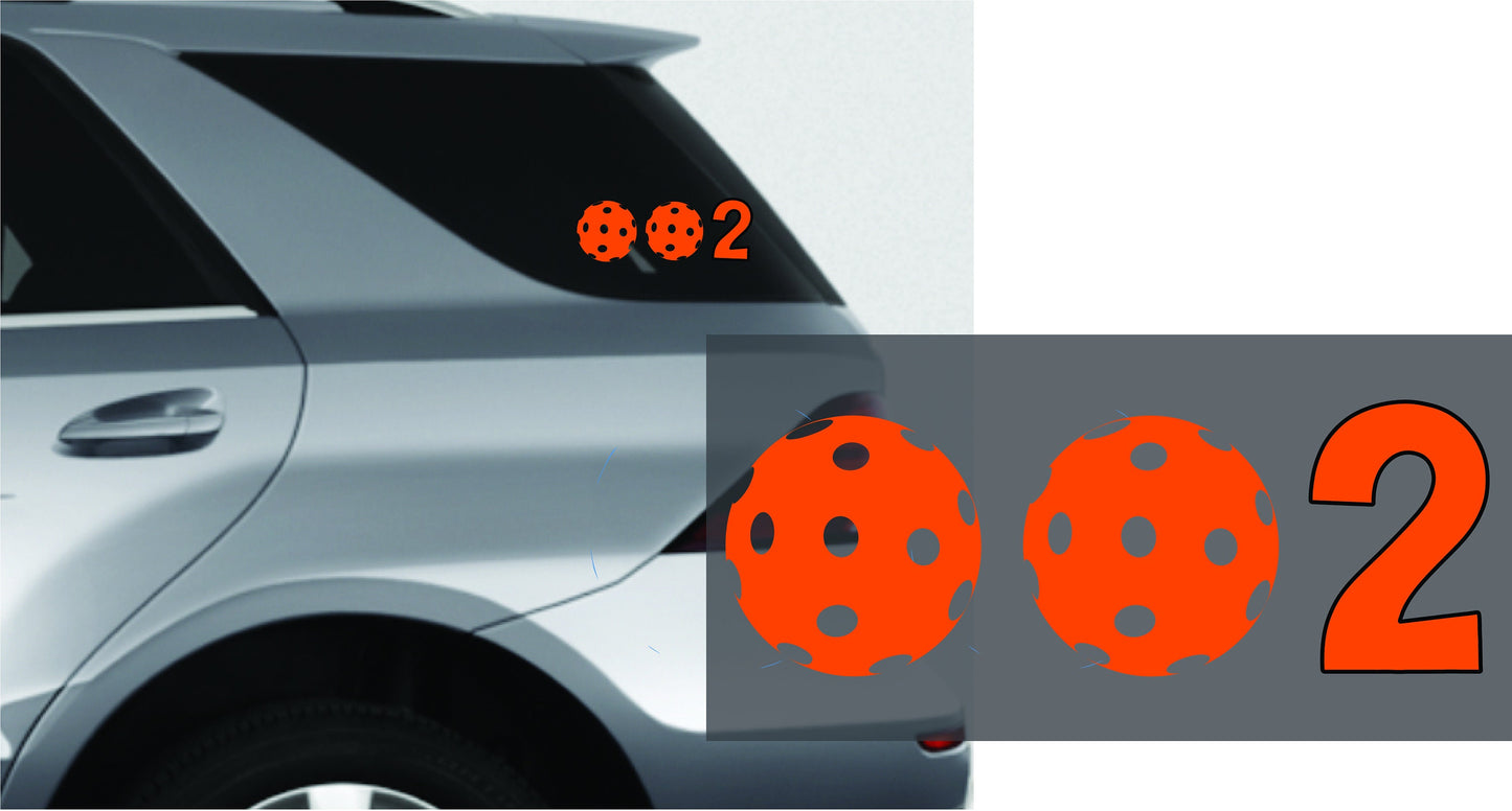 002 With Pickleballs | Pickleball Car Decal And Pickleball Sticker | Customizable Color