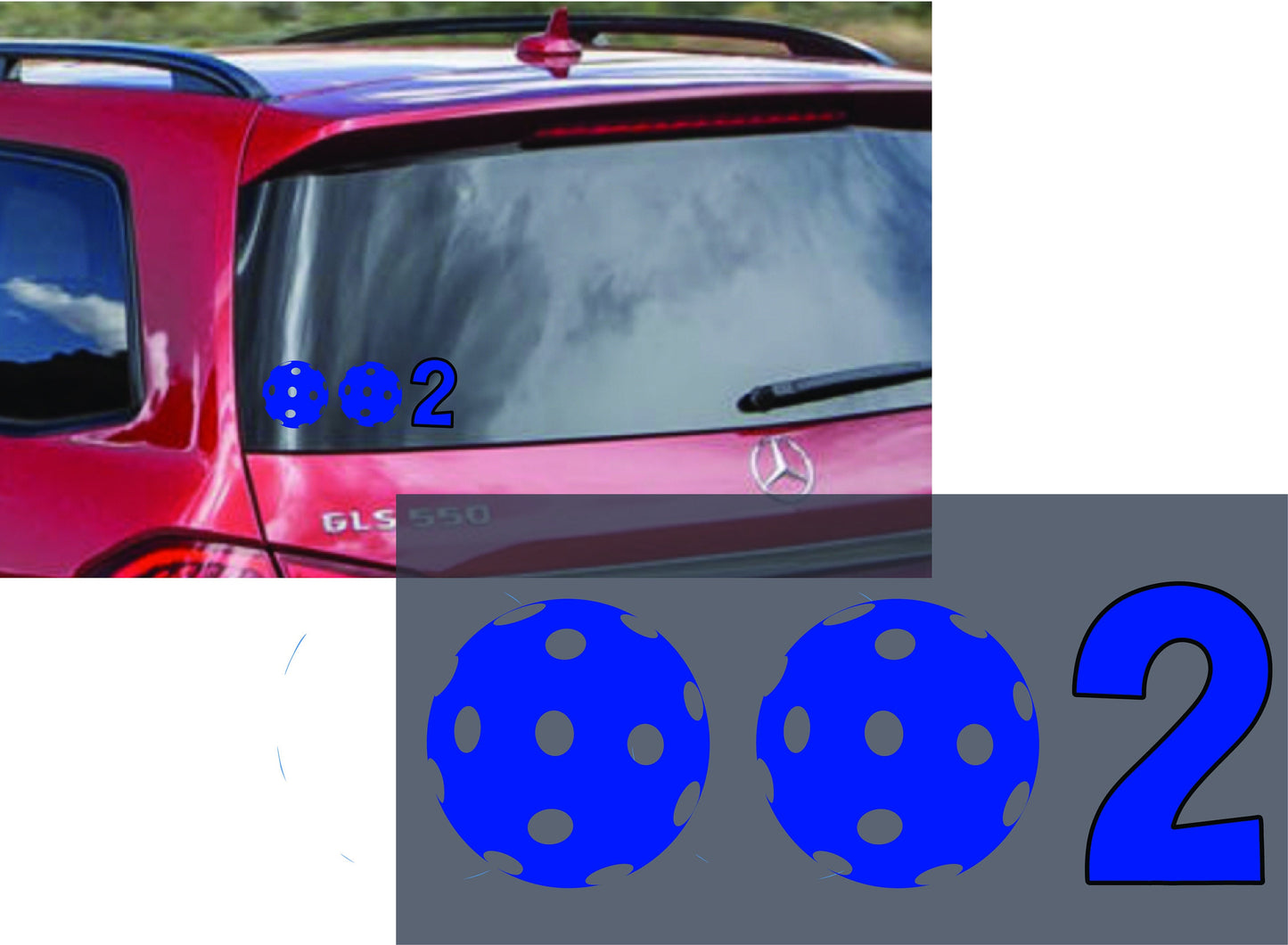 002 With Pickleballs | Pickleball Car Decal And Pickleball Sticker | Customizable Color