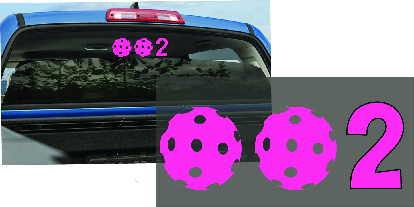002 With Pickleballs | Pickleball Car Decal And Pickleball Sticker | Customizable Color