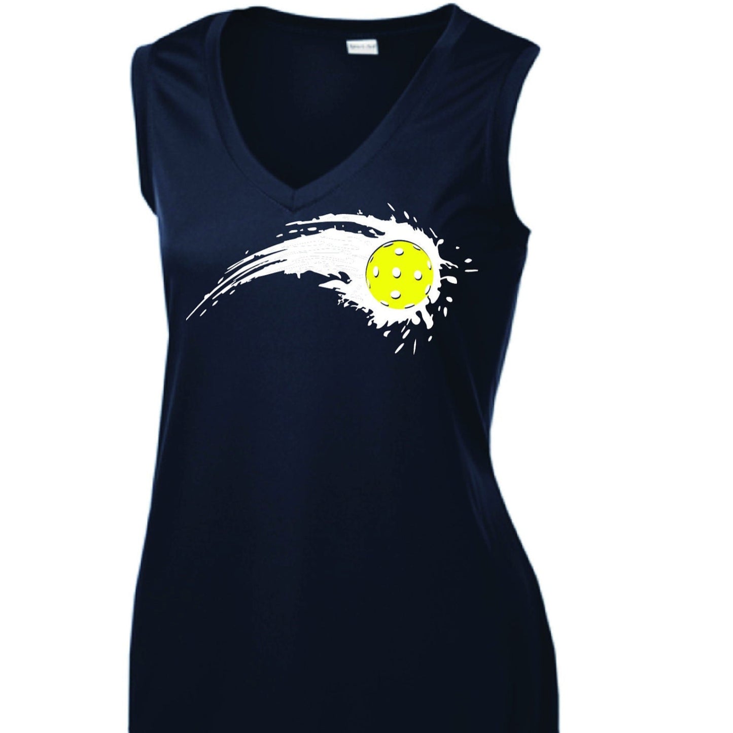 Pickleball Shirt Women's Styles: Sleeveless Tank  Choose your own Pickleball design.  Turn up the volume in this Women's shirt with its perfect mix of softness and attitude. Material is ultra-comfortable with moisture wicking properties and tri-blend softness. PosiCharge technology locks in color. Highly breathable and lightweight.