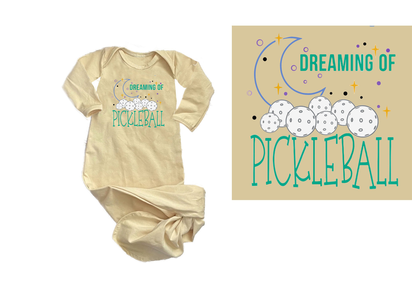 Dreaming Of Pickleball | Baby Knotted Sleeper